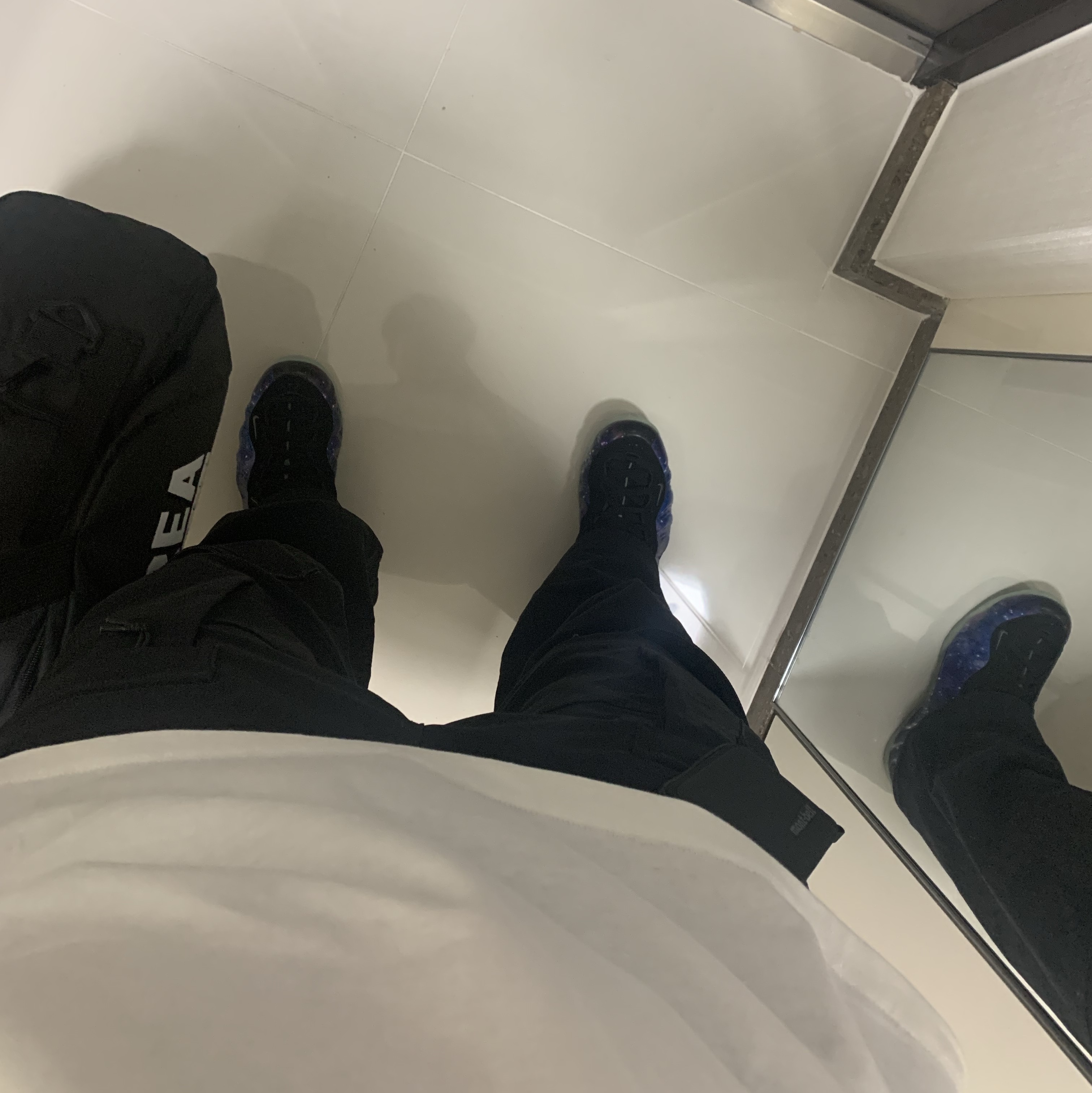 Nike Air Foamposite One Galaxy, Nike x Comme des Garcons Homme Plus Air Foamposite One White 착용 스타일 - 1