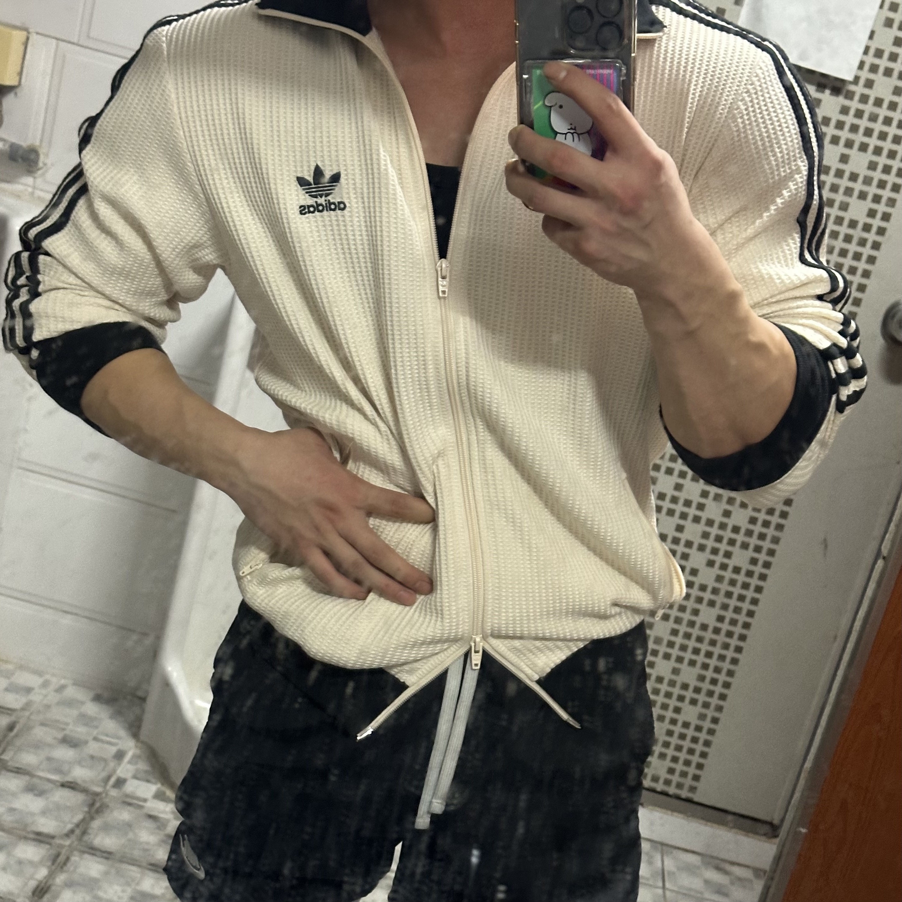 Adidas Waffle Beckenbauer Track Top Wonder White - KR Sizing 착용 스타일