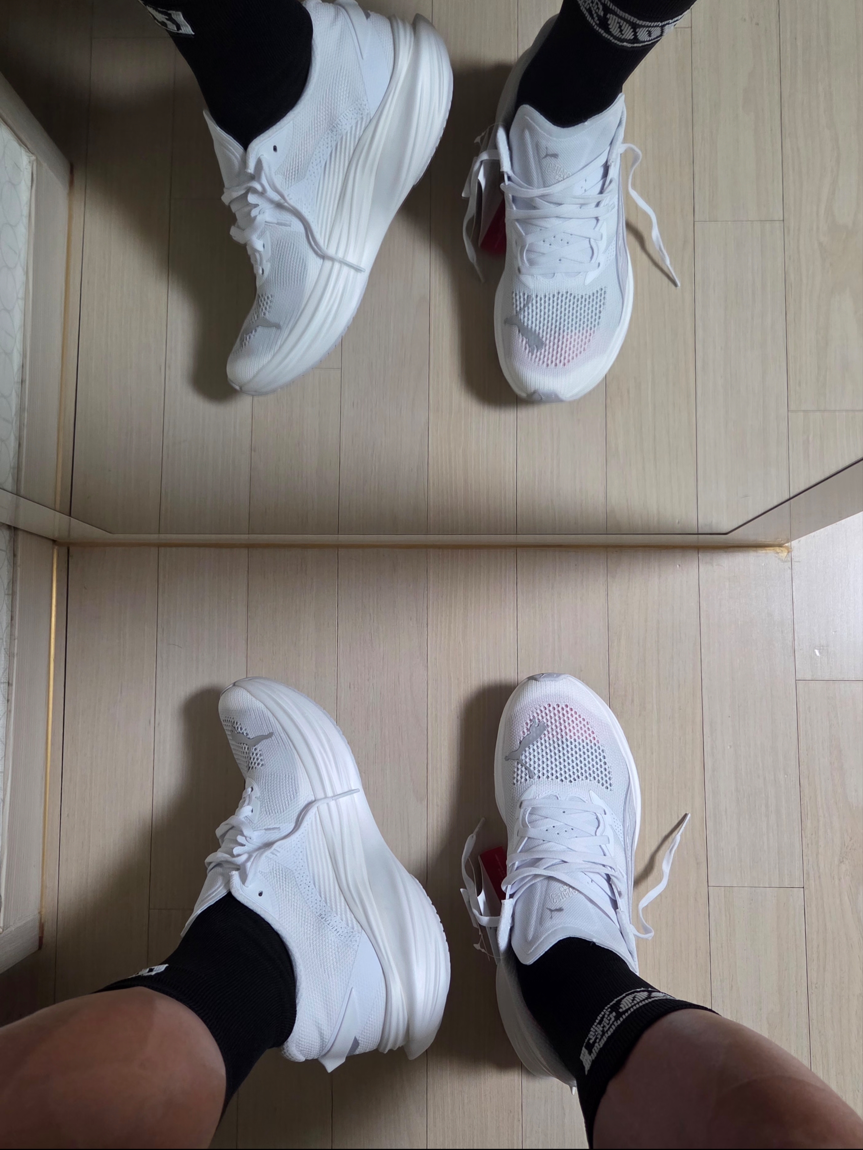 Puma Deviate Nitro 3 White Feather Gray 착용 스타일
