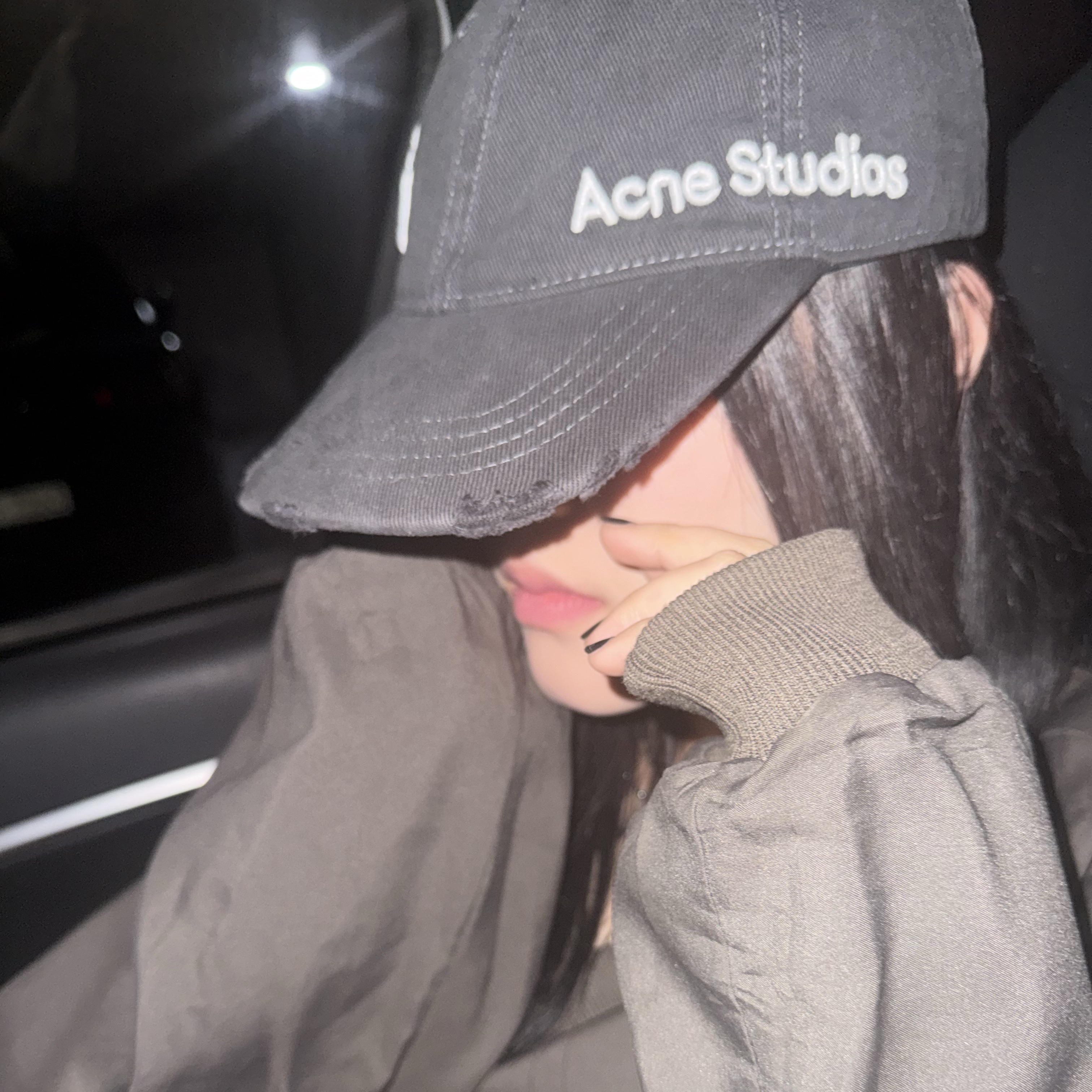 Acne Studios x Kappa Twill Logo Cap Black 착용 스타일 - 2