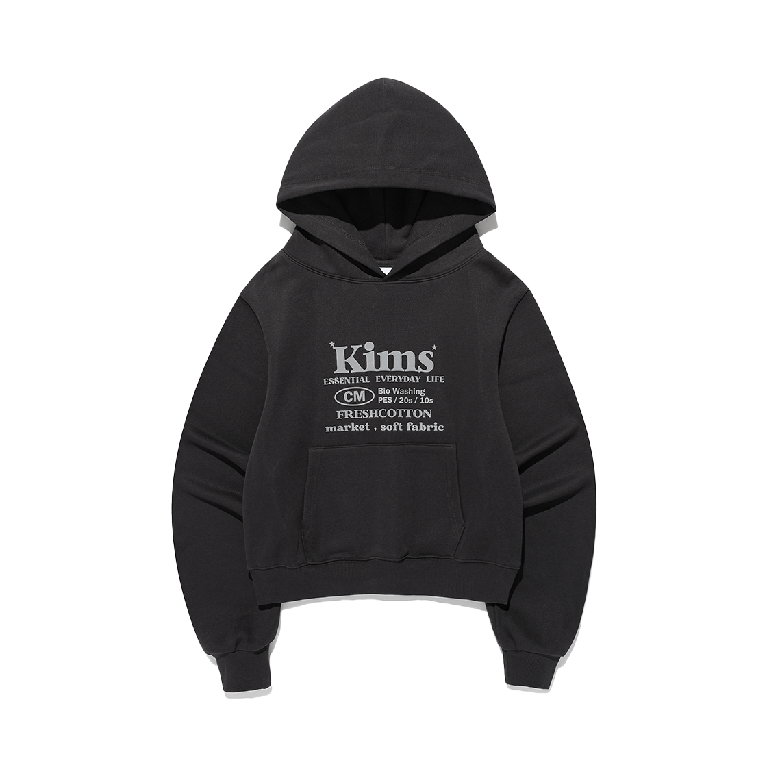 KIB5FUM410ACH Kims Fresh Cotton Market (Unisex) Everyday Bam Logo Hoodie Charcoal