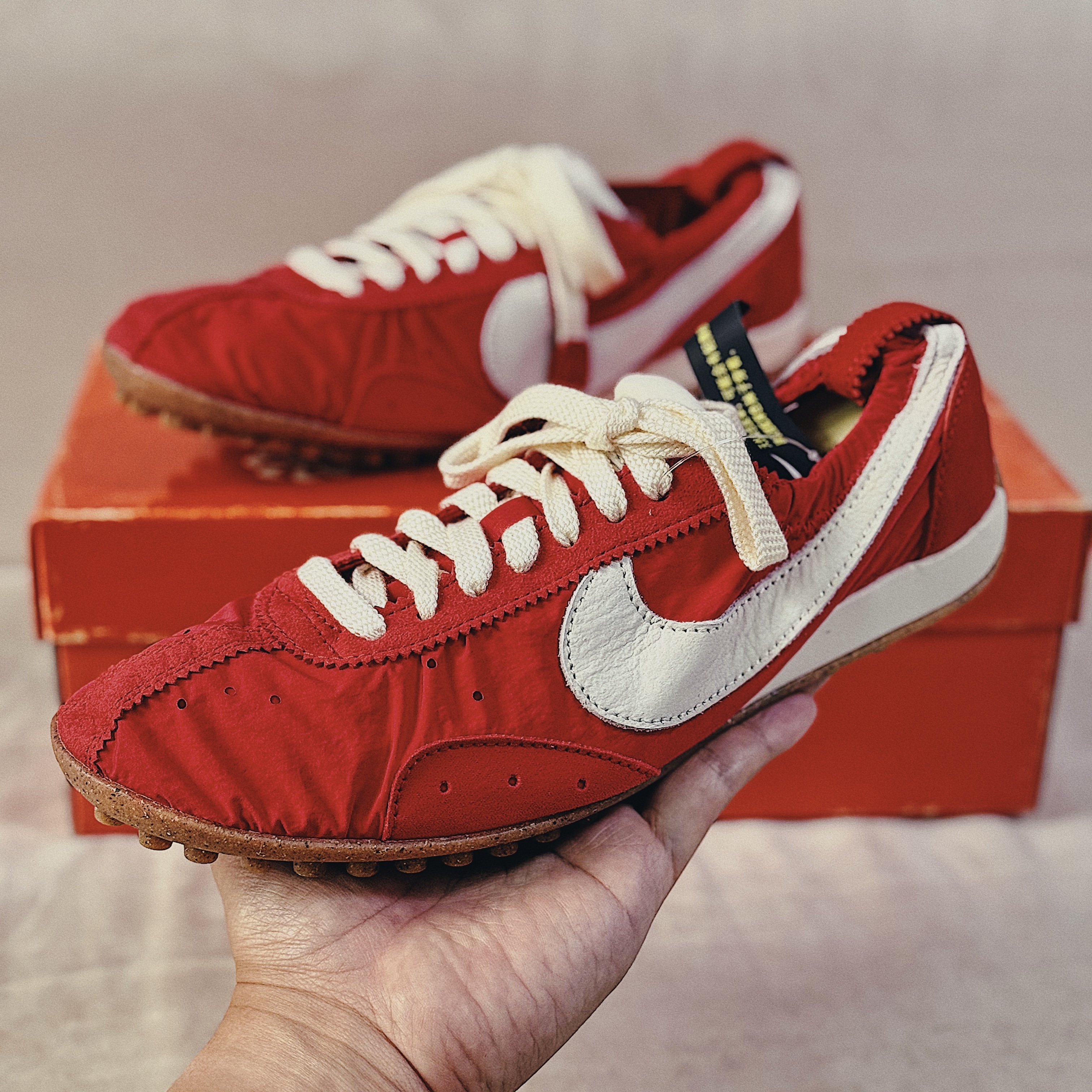 Nike x Jacquemus Moon Shoe SP University Red and Bicycle Yellow 착용 스타일