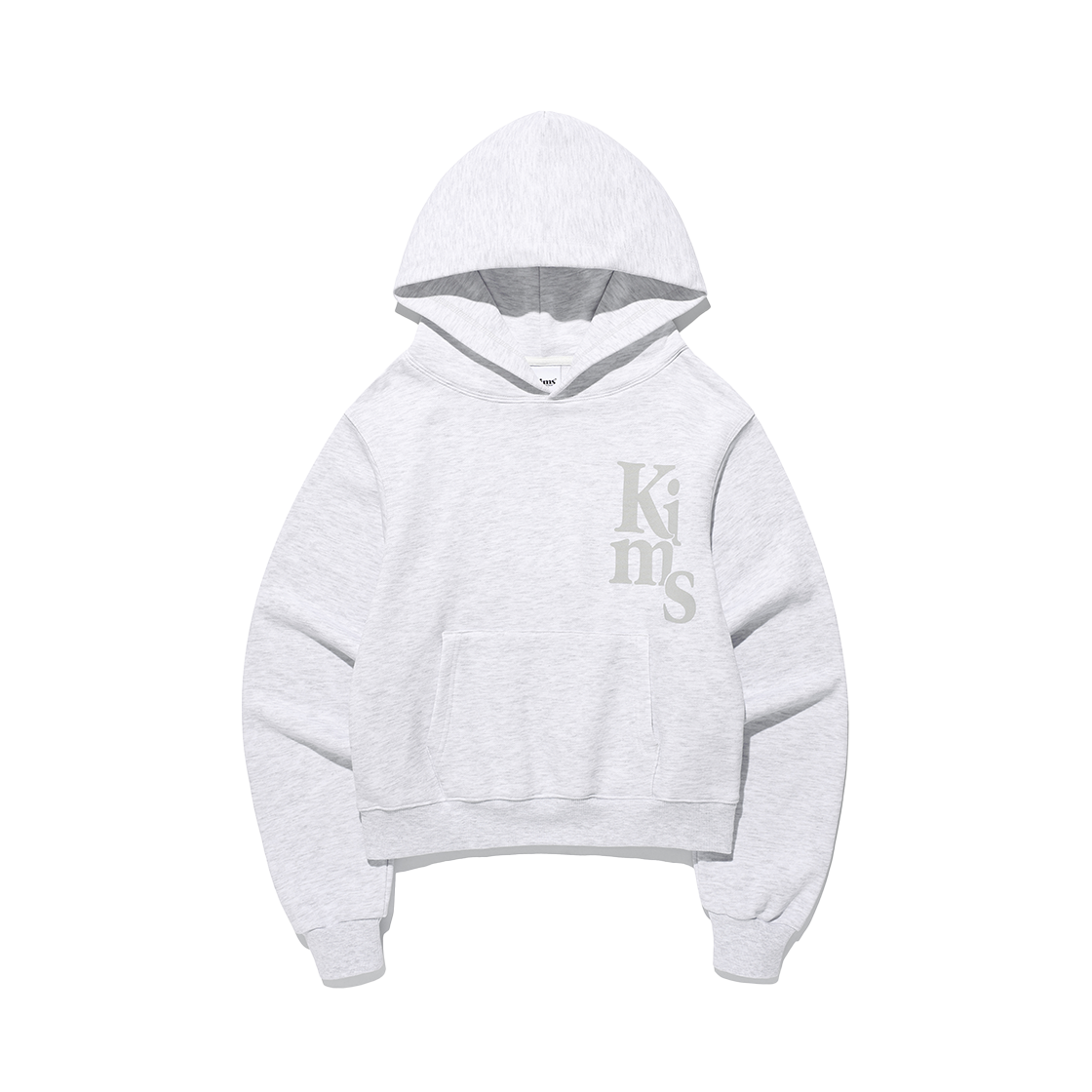 KIB5FUM406AGR Kims Fresh Cotton Market (Unisex) Kims Vertical Logo Hoodie Grey