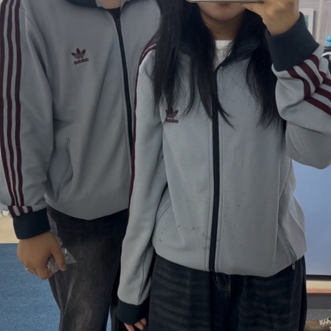Adidas Originals Track Top Light Grey - KR Sizing 착용 스타일