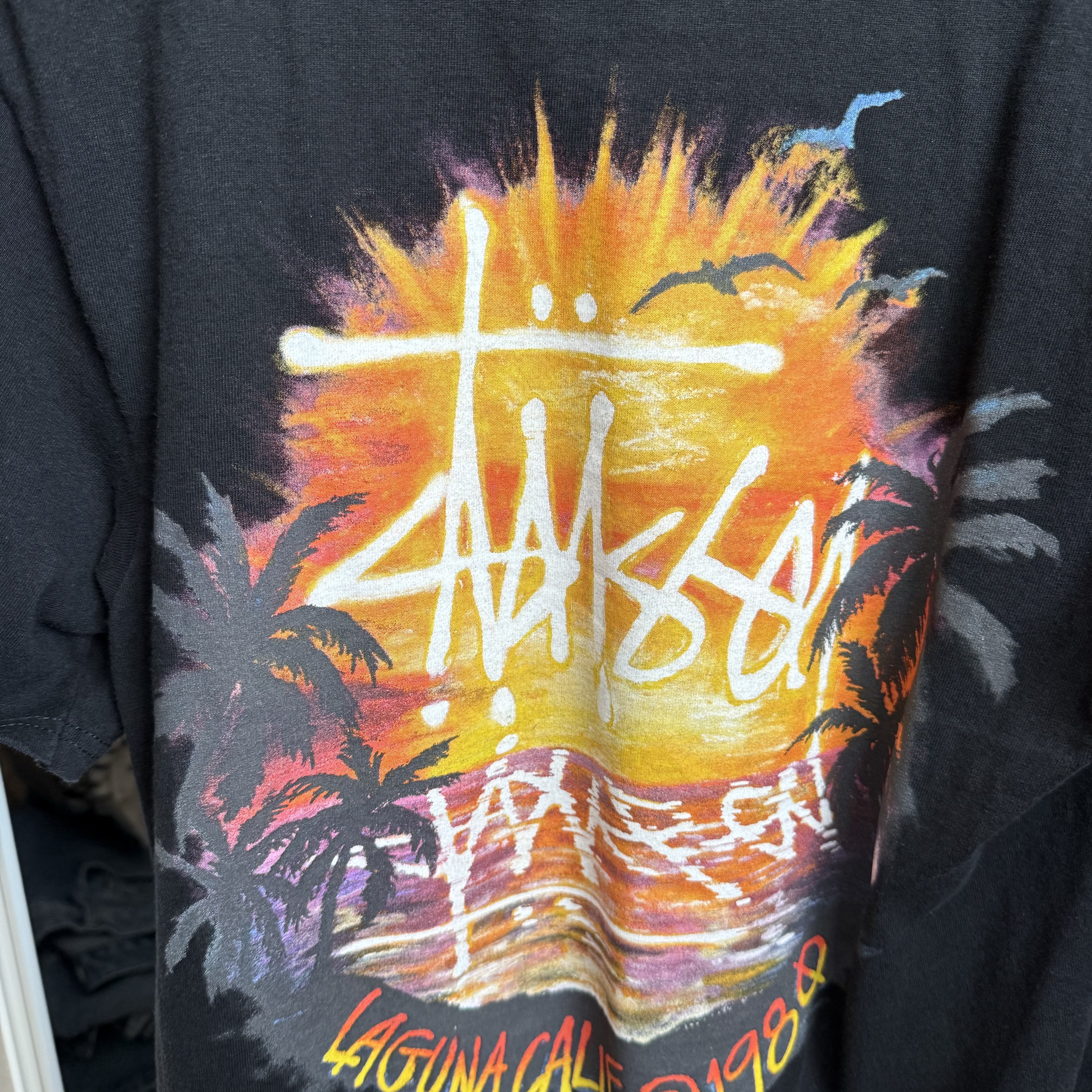 Stussy Sunset T-Shirt Black 착용 스타일