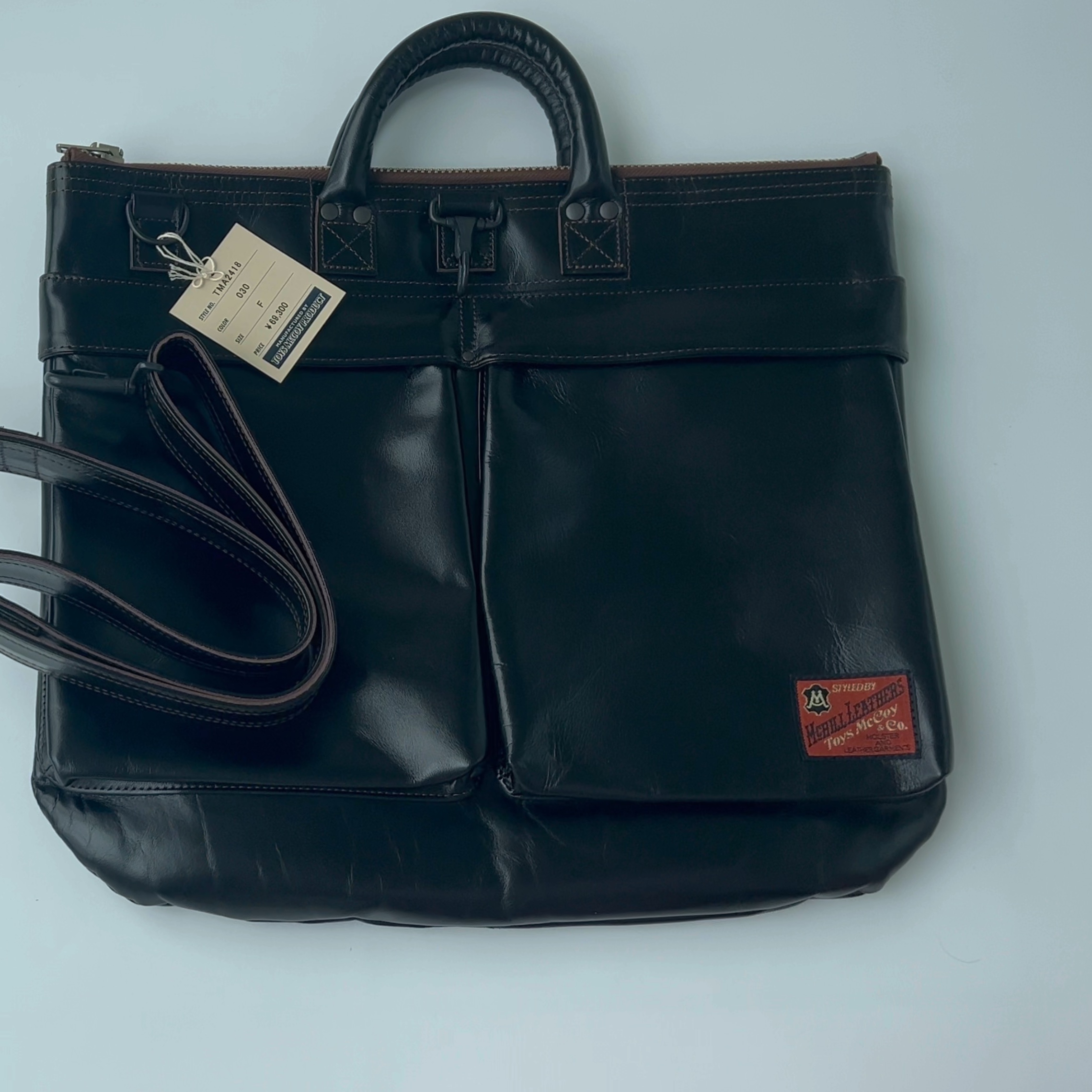 Toys Mccoy Leather Helmet Bag Black 착용 스타일 - 3