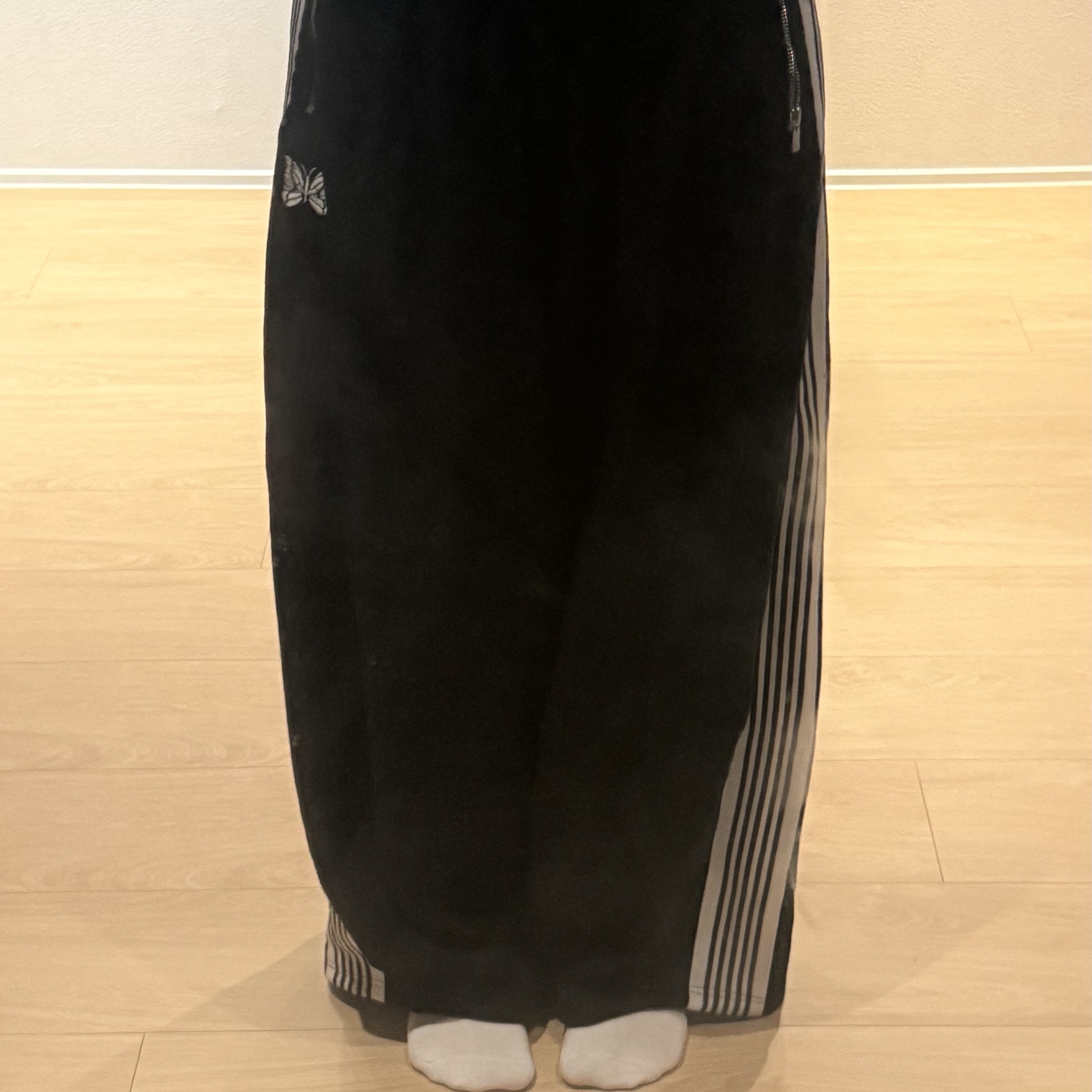 Needles x LHP H.D. Track Pants Cotton Jersey Black 착용 스타일 - 1