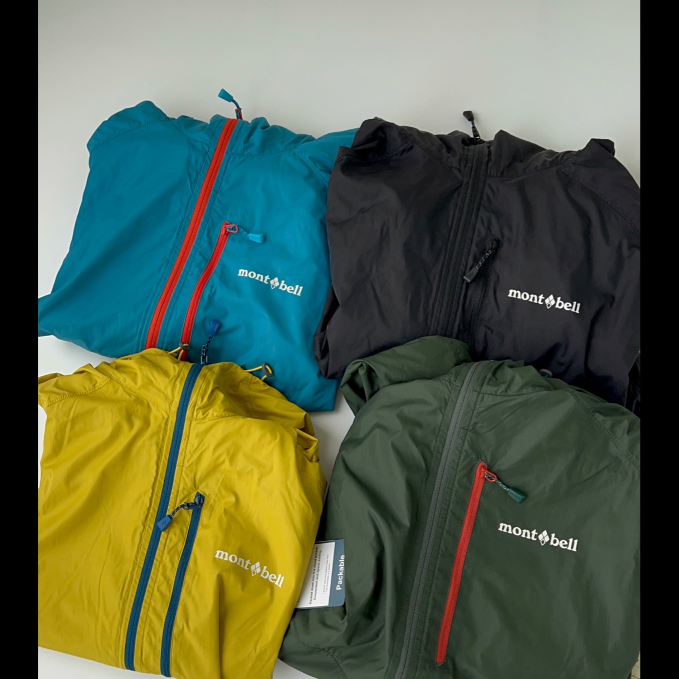Montbell Wind Blast Hooded Jacket Black, Montbell Wind Blast Hooded Jacket Dark Green 착용 스타일 - 1