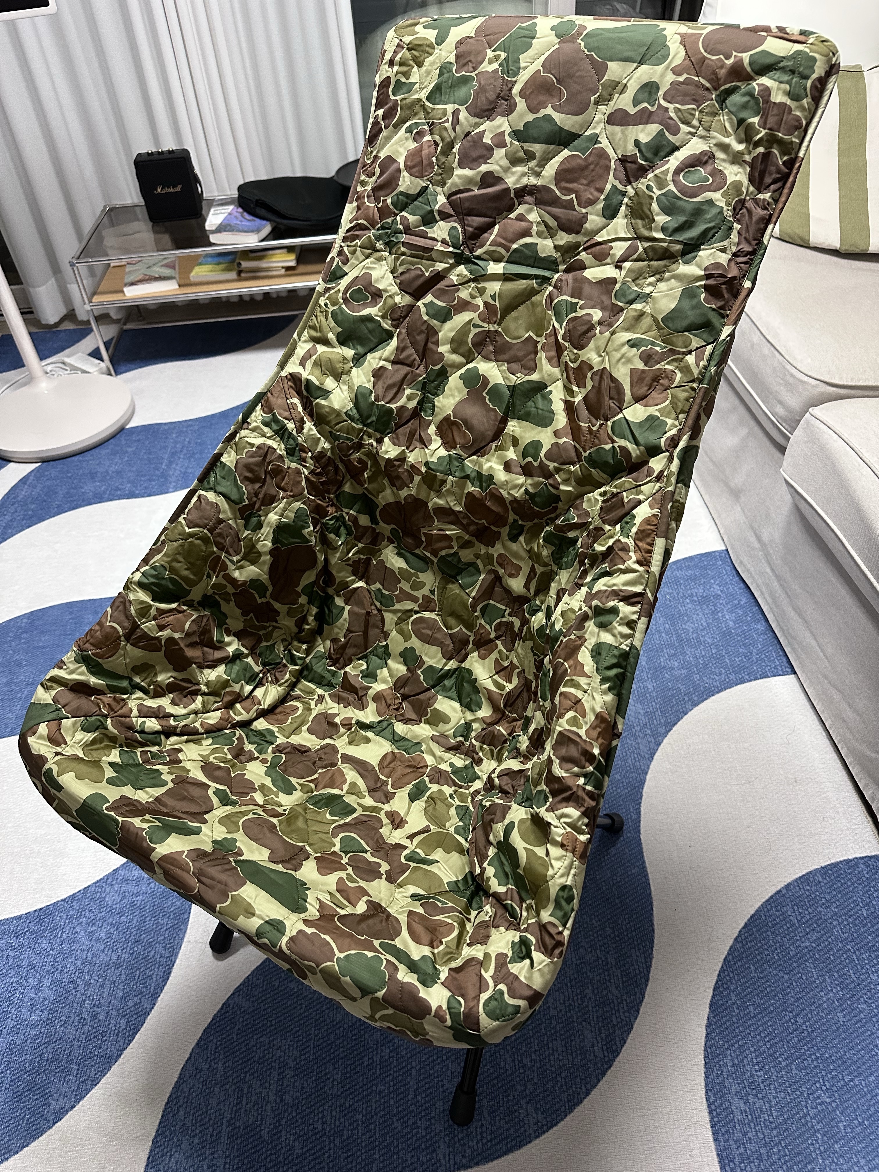 Helinox Tactical Field Cover Sunset Chair Duck Camo Orange (Without Frame) 착용 스타일