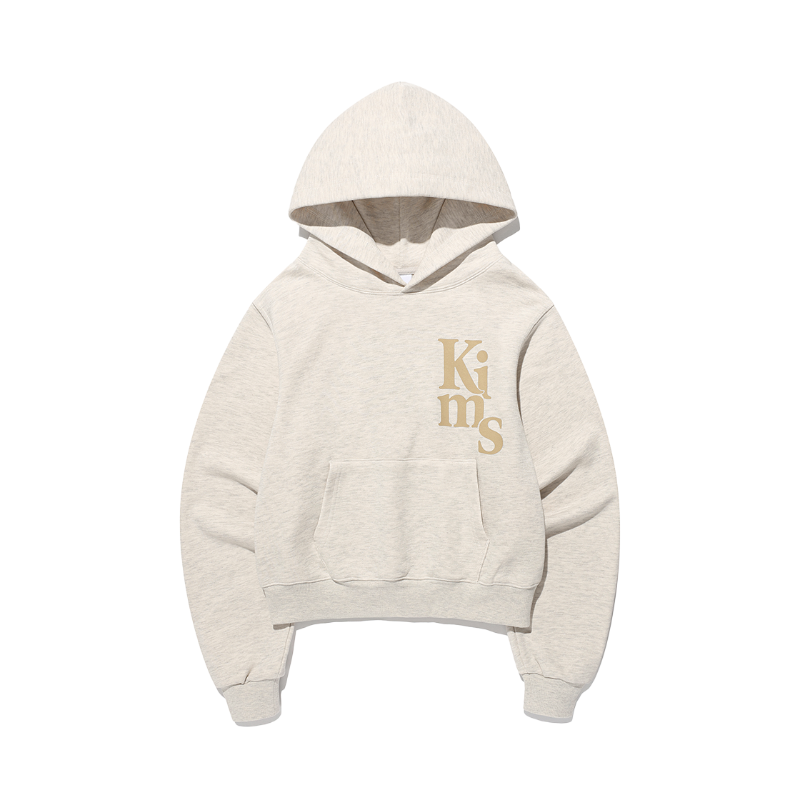 KIB5FUM406AOT Kims Fresh Cotton Market (Unisex) Kims Vertical Logo Hoodie Oatmeal