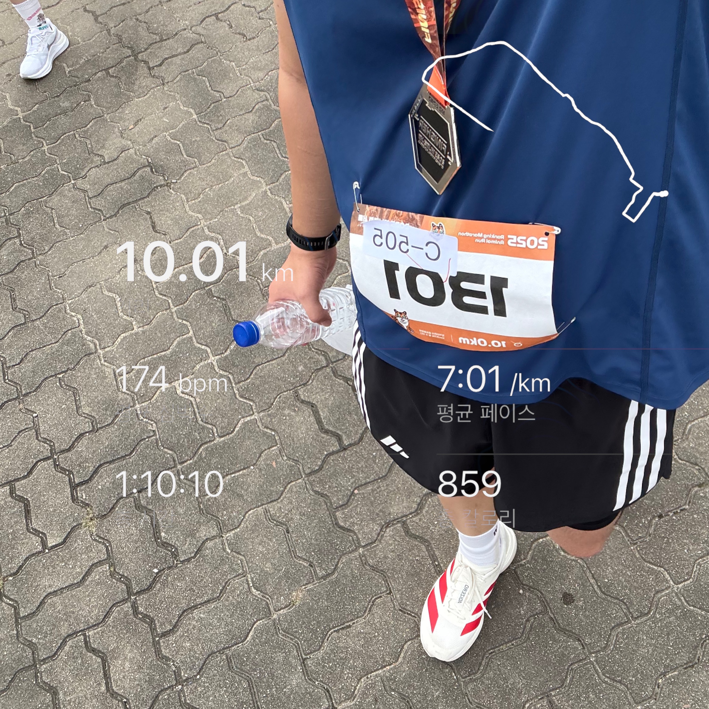 Adidas Adizero EVO SL Off White Better Scarlet 착용 스타일 - 1