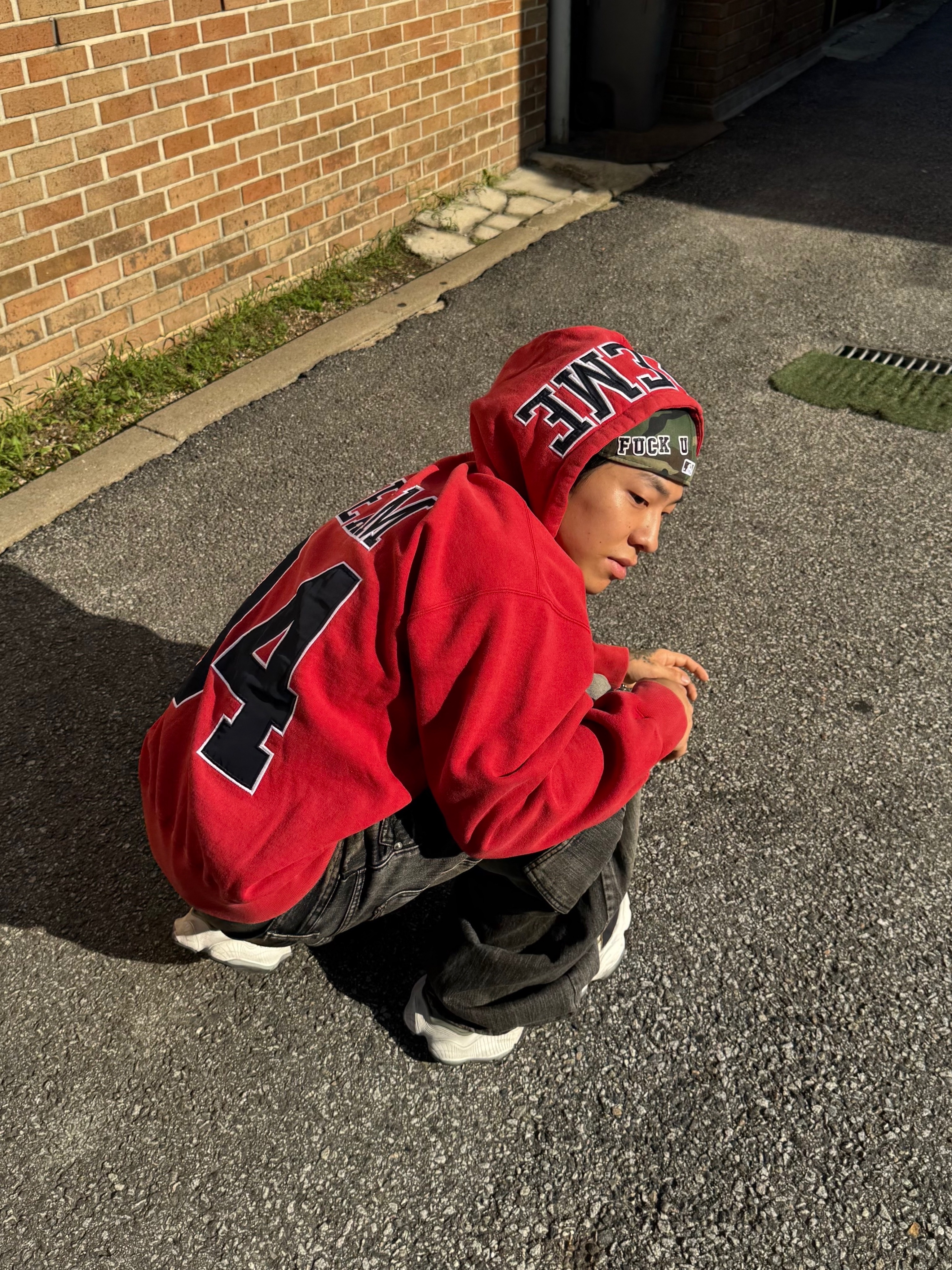 Supreme Team 94 Hooded Sweatshirt Red - 25SS 착용 스타일 - 1