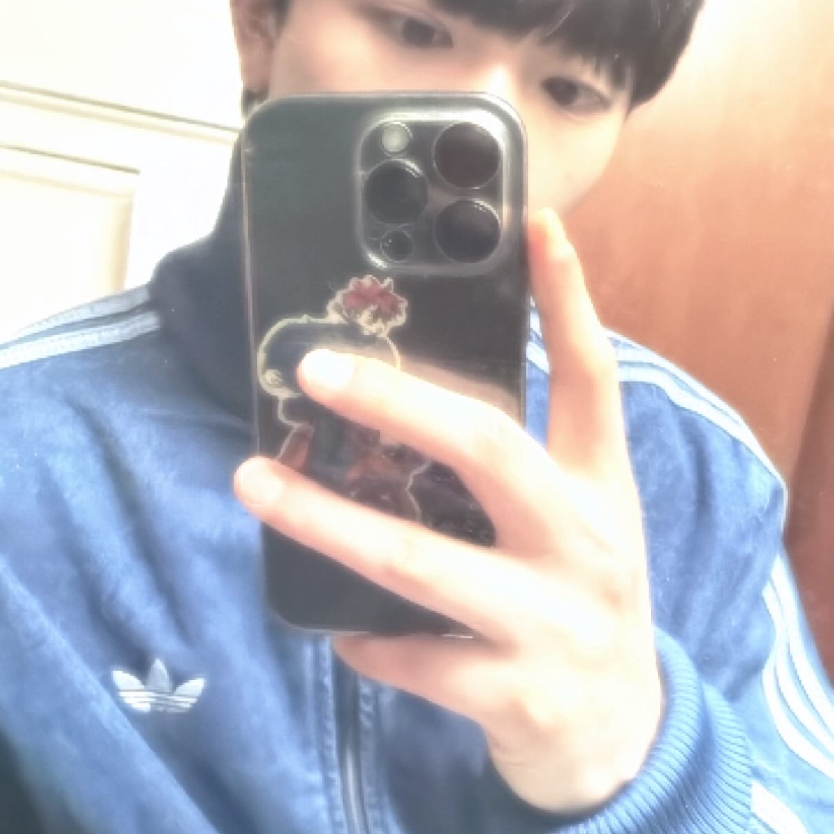 Adidas Adicolor Denim Firebird Track Top Medium Blue Denim - KR Sizing 착용 스타일