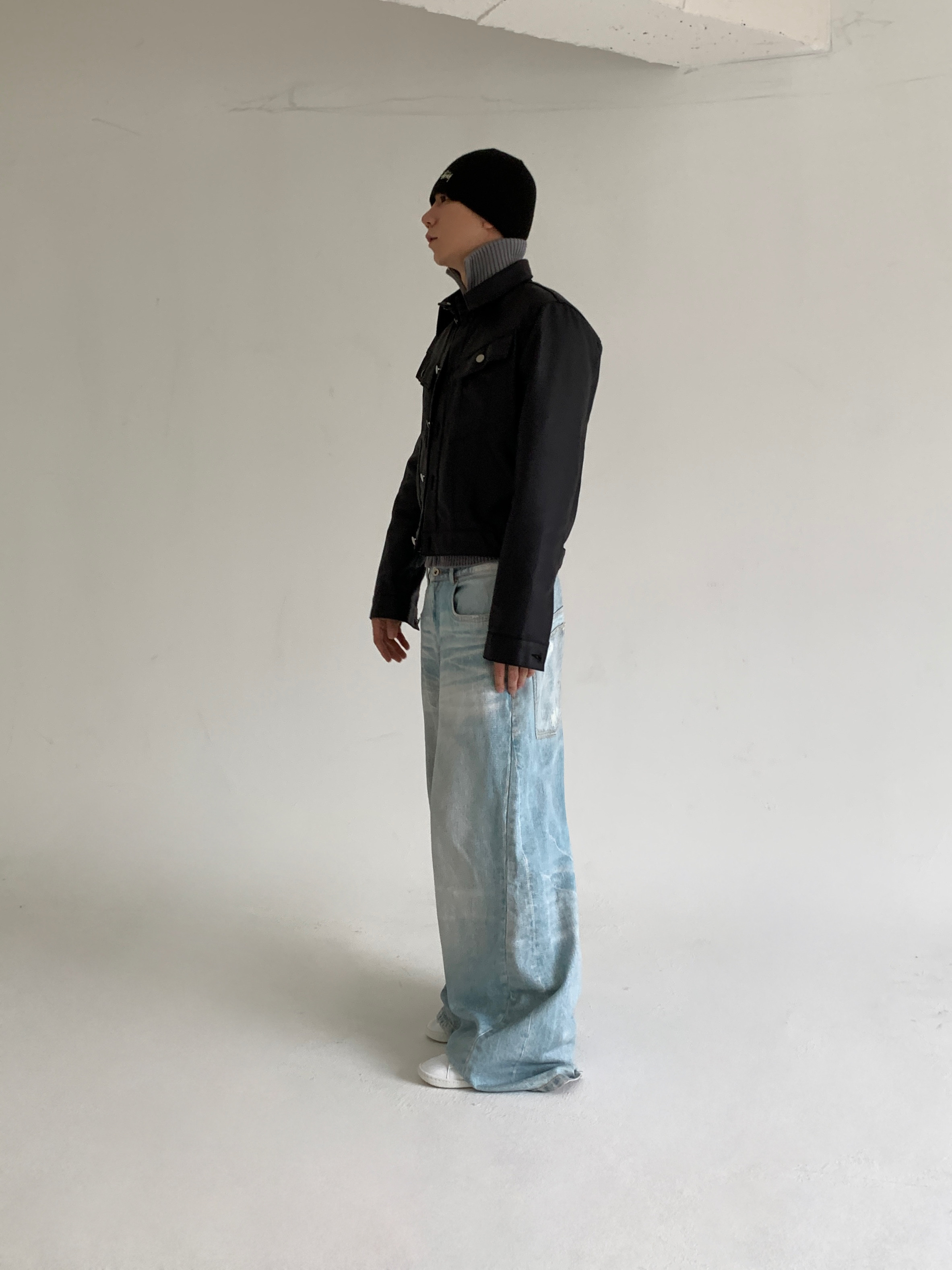 Balenciaga x Adidas Stan Smith Core White Green, Stussy Basic Skullcap Beanie Black 착용 스타일 - 9