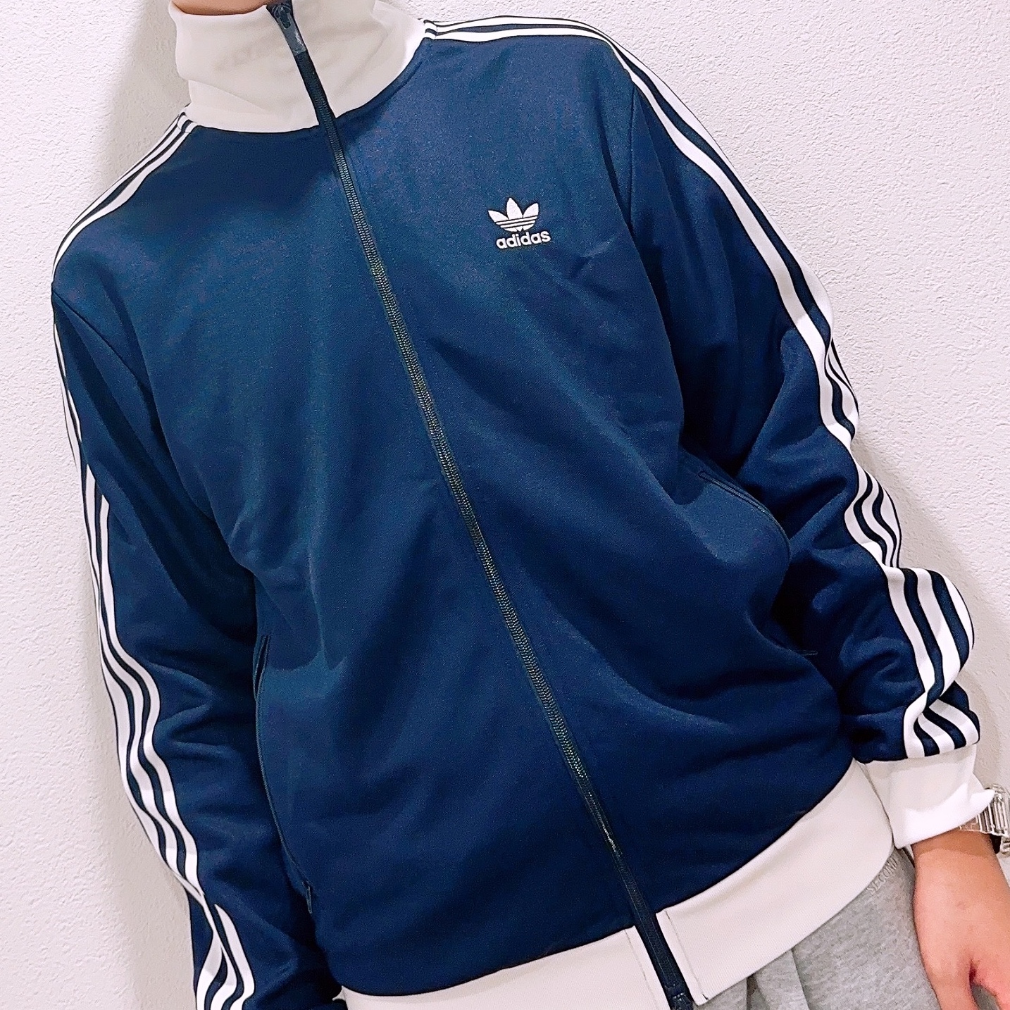 Adidas Adicolor Classic Beckenbauer Track Top Night Indigo - KR Sizing 착용 스타일