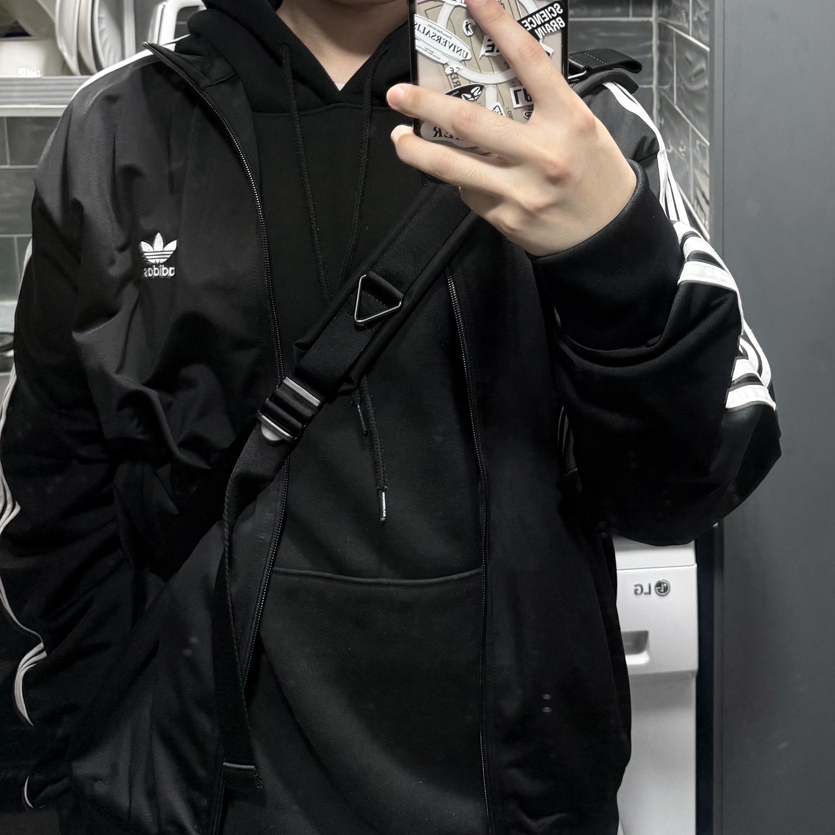 Adidas Adicolor Classics Firebird Track Top Black - KR Sizing 착용 스타일