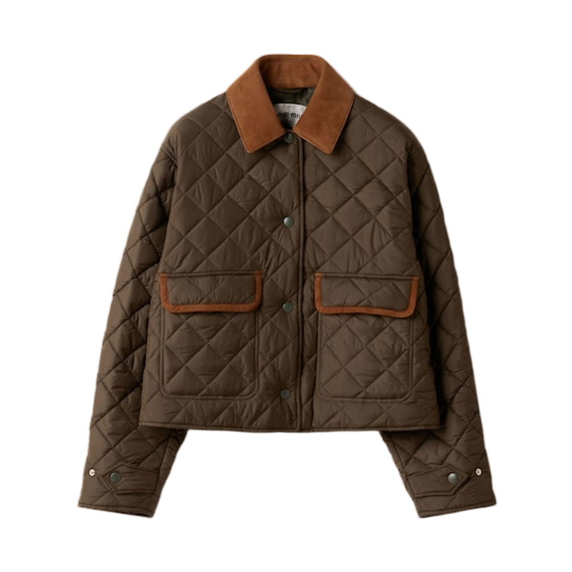 (W) 미우 미우 퀼티드 테크니컬 폰지 블루종 자켓 밀리터리 그린((W) Miu Miu Quilted Technical Ponge Blouson Jacket Military Green)