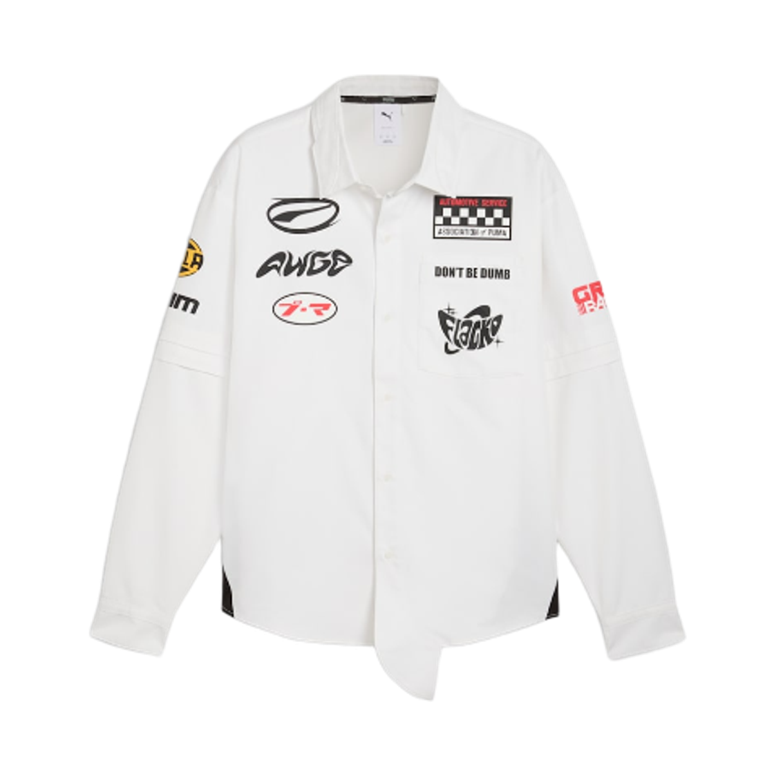 푸마 x 에이셉 라키 레이어드 피트 크루 버튼 다운 푸마 화이트(Puma x A$AP Rocky Layered Pit Crew Button Down Puma White)