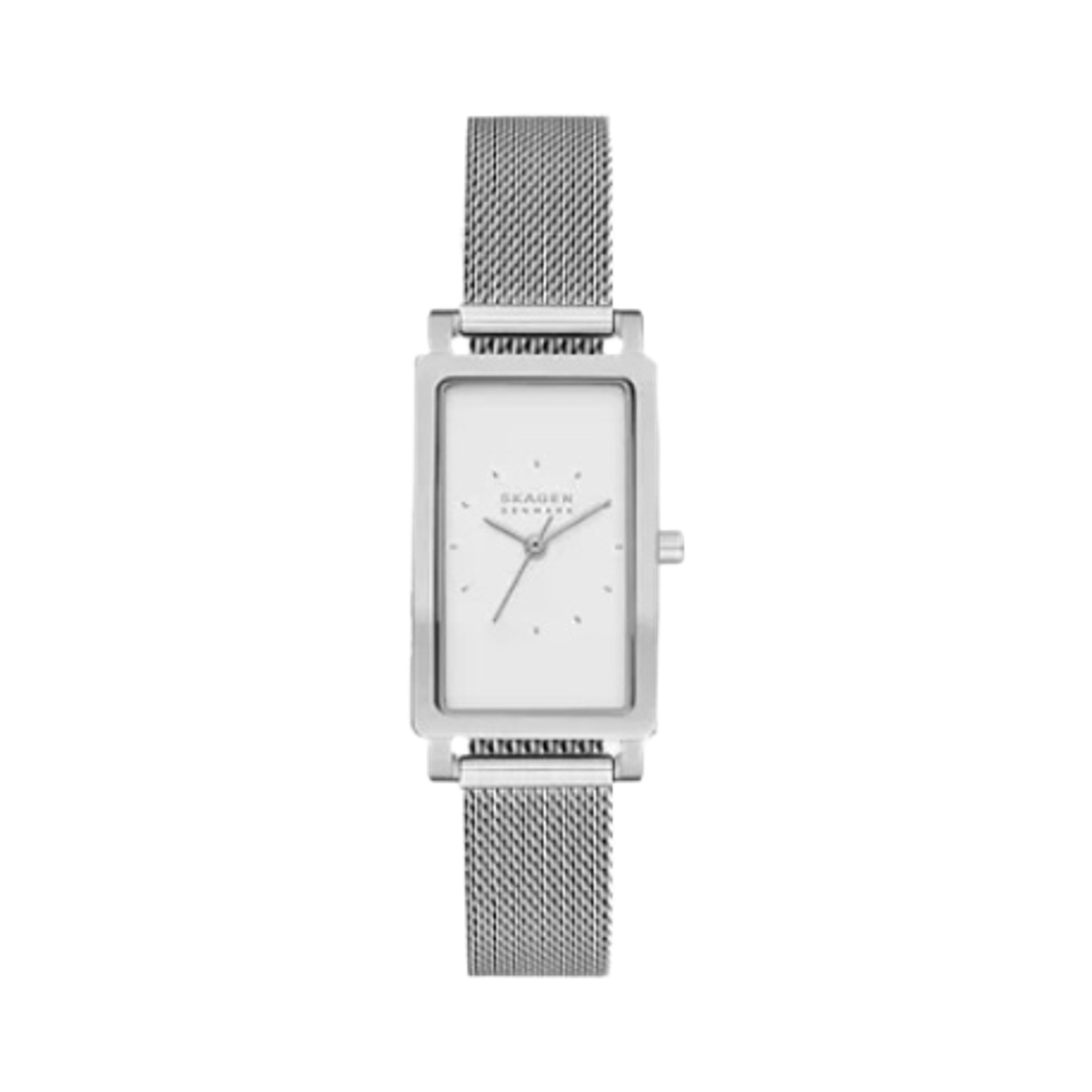 스카겐 하겐 릴리 쿼츠 쓰리핸드 22mm 화이트 스테인리스 스틸 메쉬 실버(Skagen Hagen Lille Quartz Three-Hand 22mm White Stainless Steel Mesh Silver)