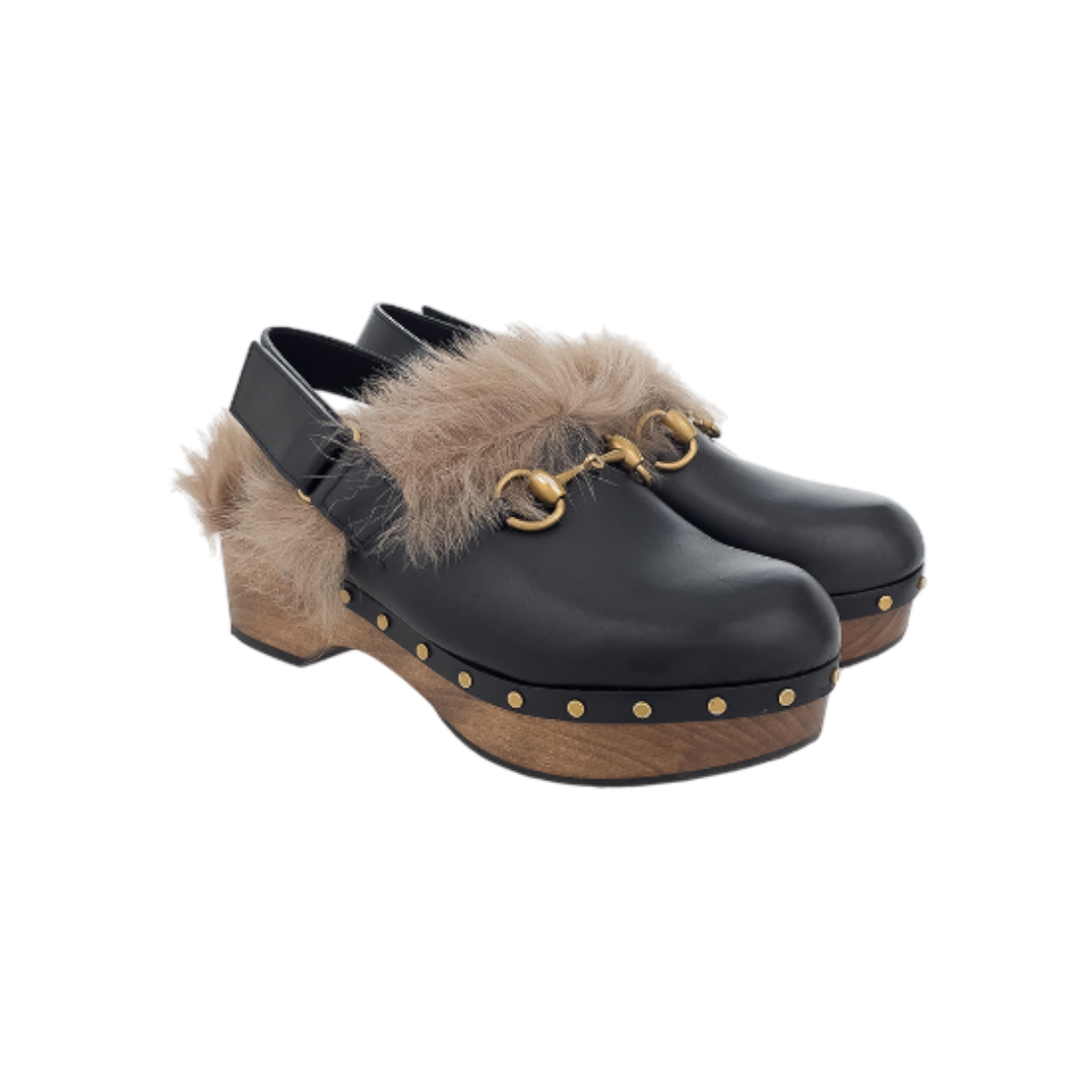 ITH4UI26G9EI Gucci Horsebit Slingback Clogs 37 Black