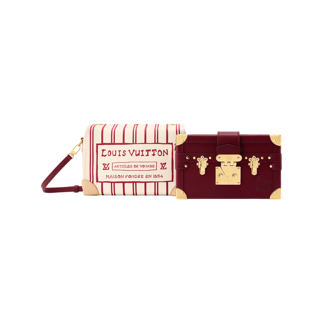 M15143 Louis Vuitton Petite Malle Plum