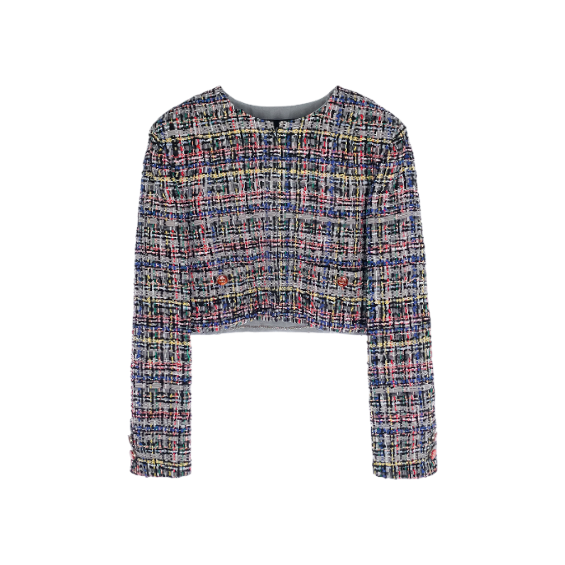 샤넬 23C 크롭 트위드 자켓 38 블랙/멀티컬러 (4ET1898)(Chanel 23C Cropped Tweed Jacket 38 Black, Multi Color)