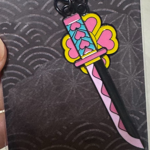 Demon Slayer Kimetsu No Yaiba Nichirin Sword Keyring Mitsuri Kanroji 착용 스타일 - 2