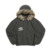 Umbro x Slam Jam Fur Masked Hooded Zip Up Dark Grey