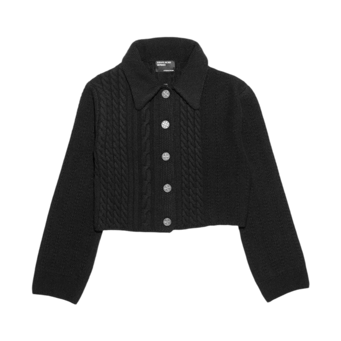 (W) 앙팡 리쉬 데프리메 칼라드 크롭 가디건 블랙((W) Enfants Riches Deprimes Collared Cropped Cardigan Black) - 1