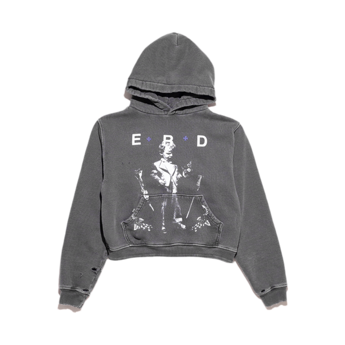 (W) 앙팡 리쉬 데프리메 카톨리셰스 투스브러시 후드 라이트 앤티크 블랙((W) Enfants Riches Deprimes Katholisches Toothbrush Hoodie Light Antique Black) - 1