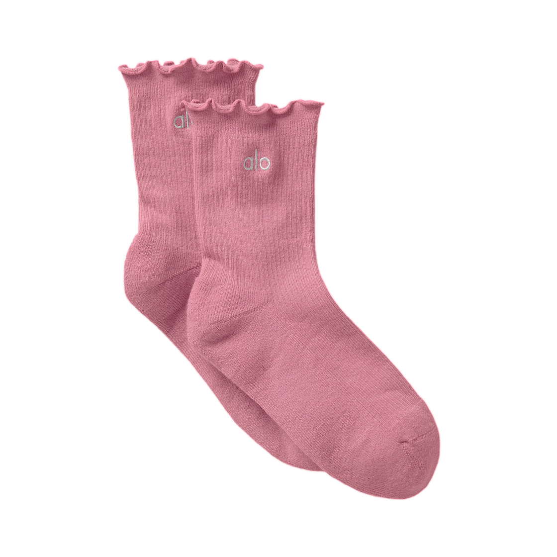A0660W (W) Alo Yoga Lettuce Edge Sock Pink Wild Rose