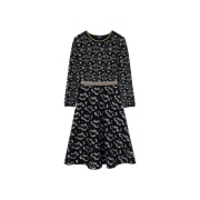 Chanel 17A Floral Pattern Long Dress 36 Black, Multi Color