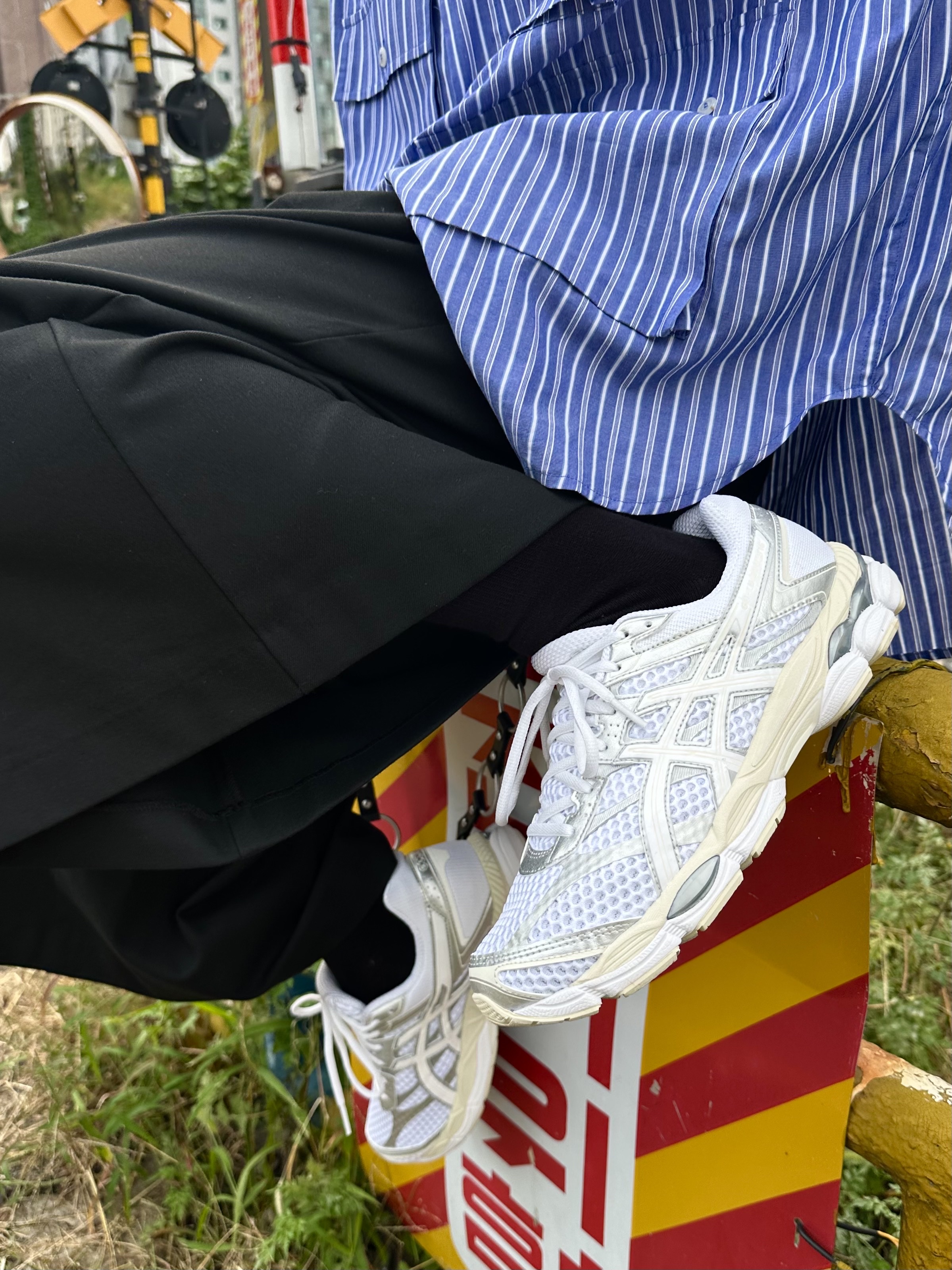 Asics Gel-Cumulus 16 White 착용 스타일 - 3