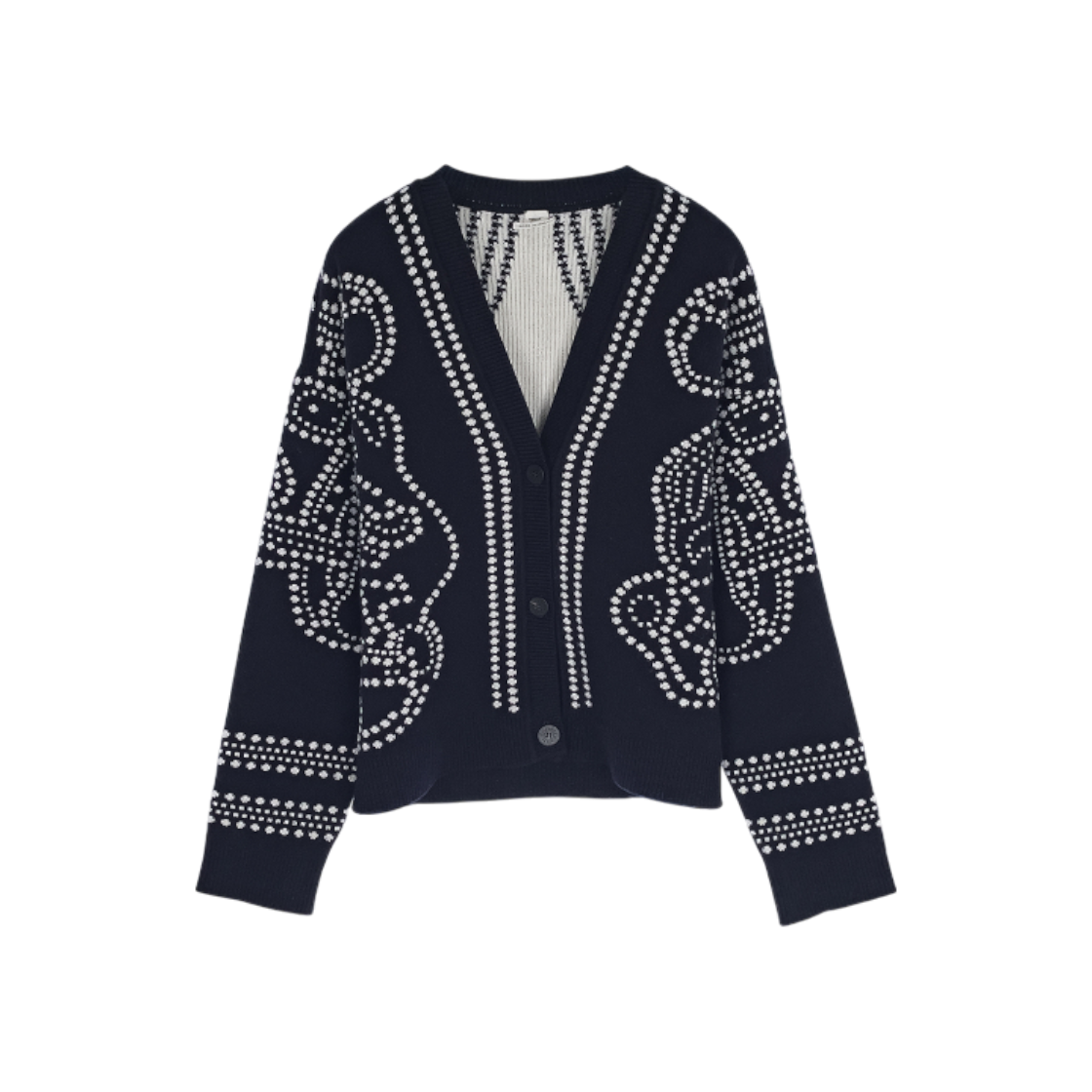 IT9FERDK2QVF Hermes Bride de Gala Long Sleeve Cardigan 38 Blue Nuit