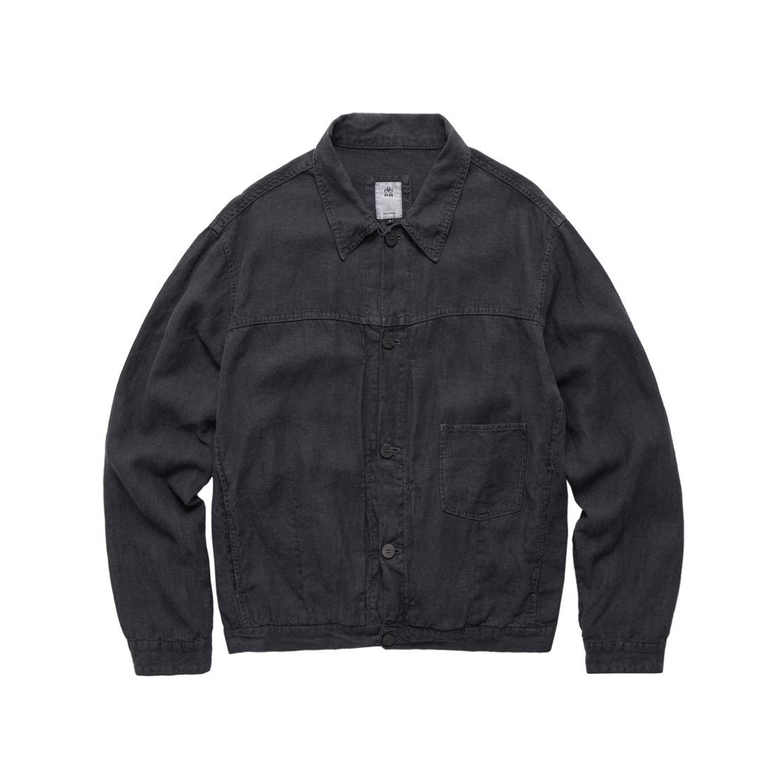 폴리테루 린넨 트러커 자켓 잉크 퍼플