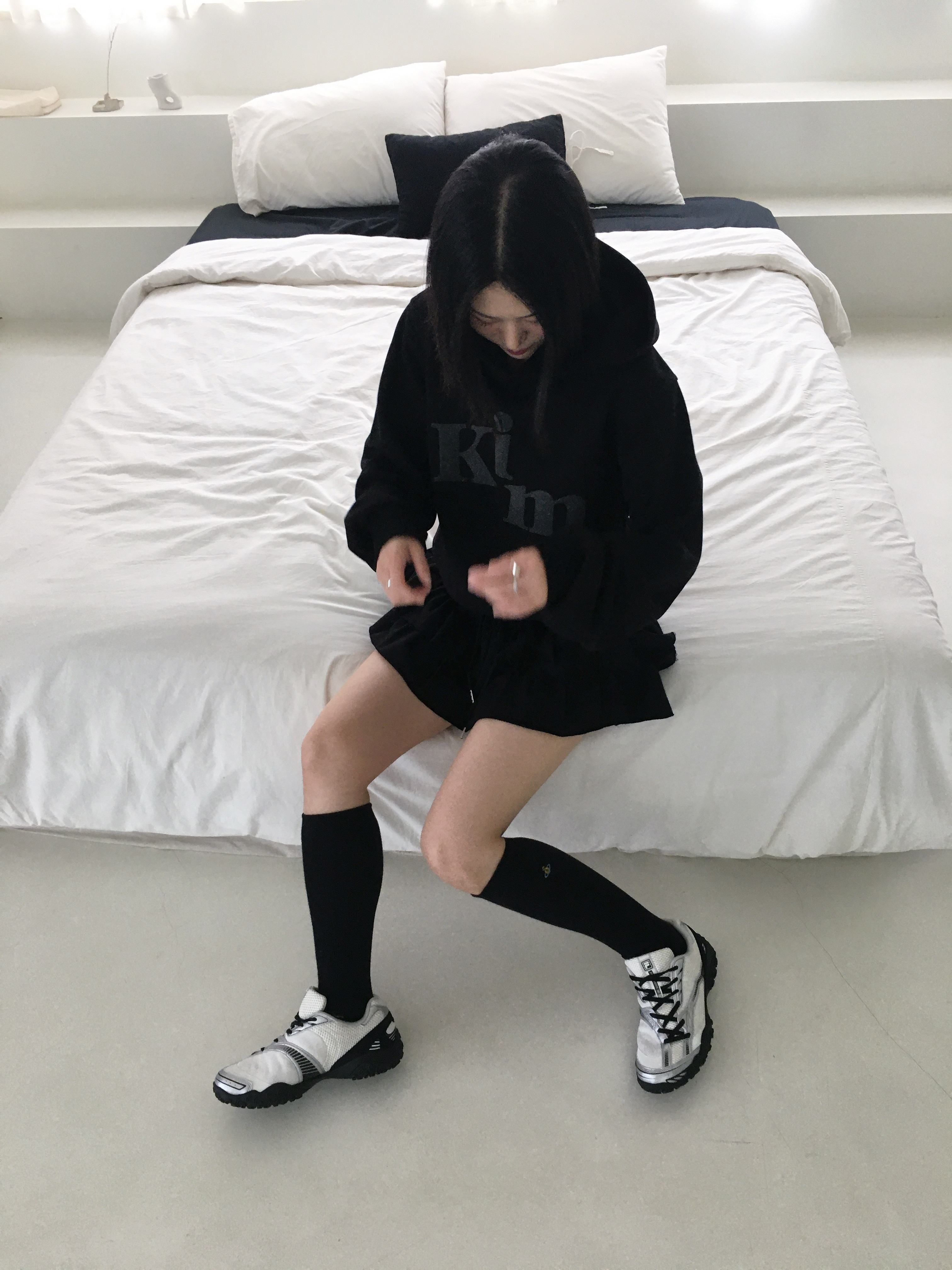 Fila Echappe v2 White Black 착용 스타일 - 2