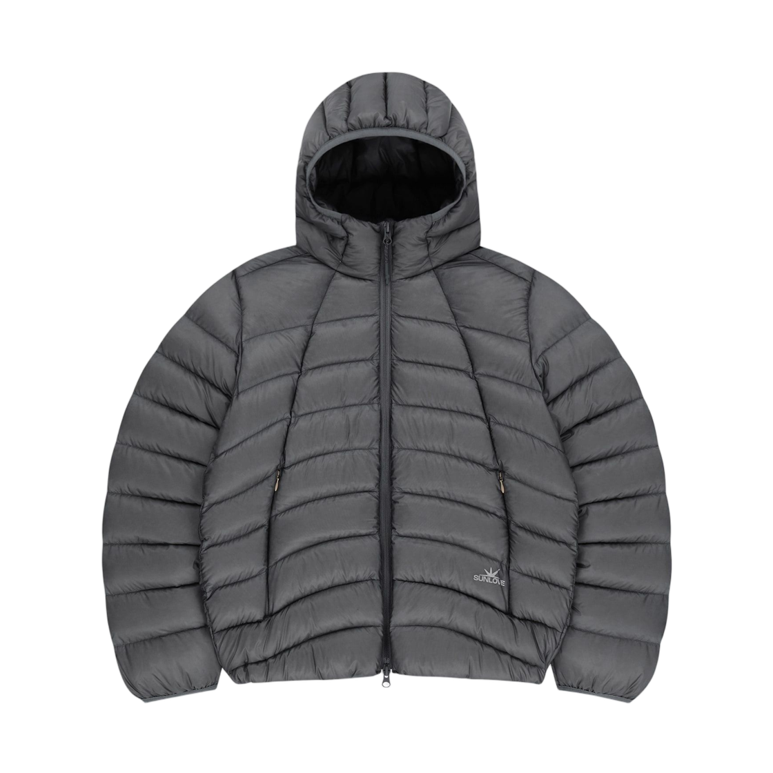 SLCO0OOWHS02GR Sunlove Hooded Fly Light Down Jacket Grey