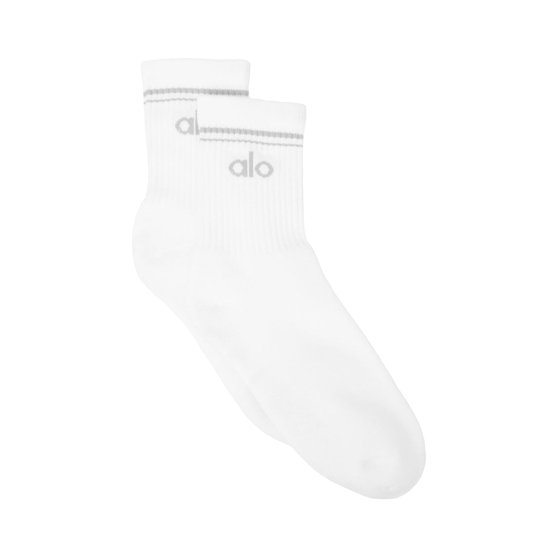 알로 요가 유니섹스 하프 크루 스로우백 삭 화이트 티타늄(Alo Yoga Unisex Half Crew Throwback Sock White Titanium)
