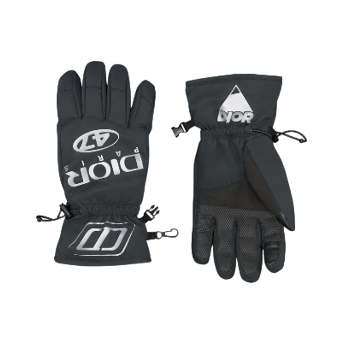 디올 x 데상트 스키 글러브 테크니컬 패브릭 블랙 그레이(Dior x Descente Ski Gloves Technical Fabric Black Gray) - 2
