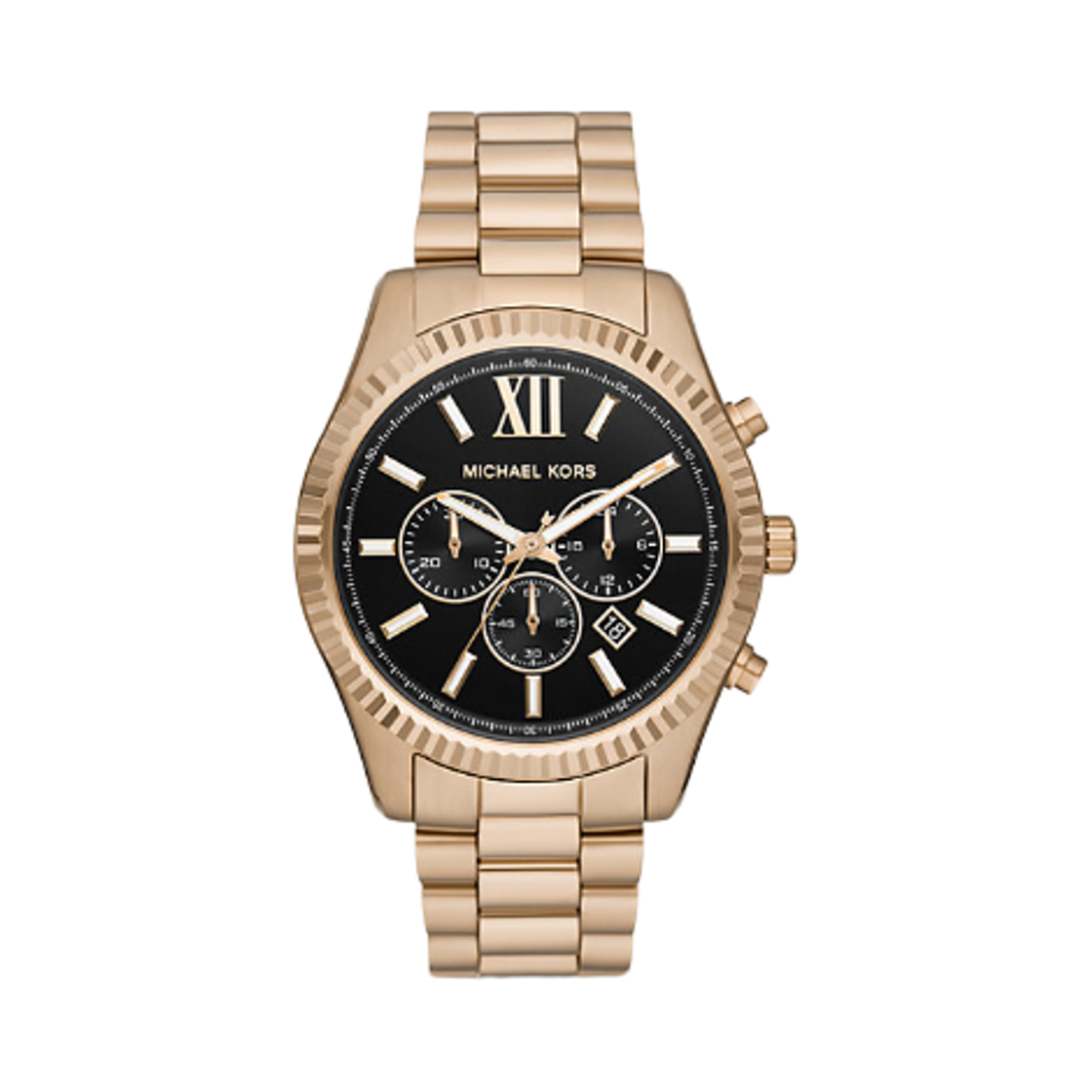 MK9155 Michael Kors Oversized Lexington Quartz Three-Hand 44mm Stainless Steel Beige Gold
