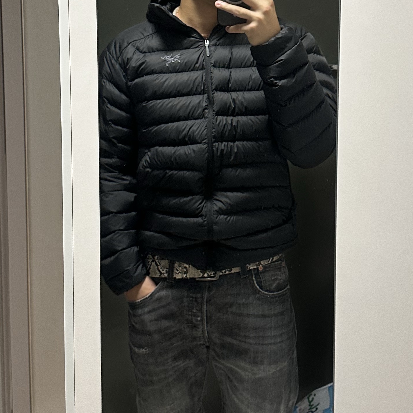 Arc'teryx Cerium Hoody Black 착용 스타일
