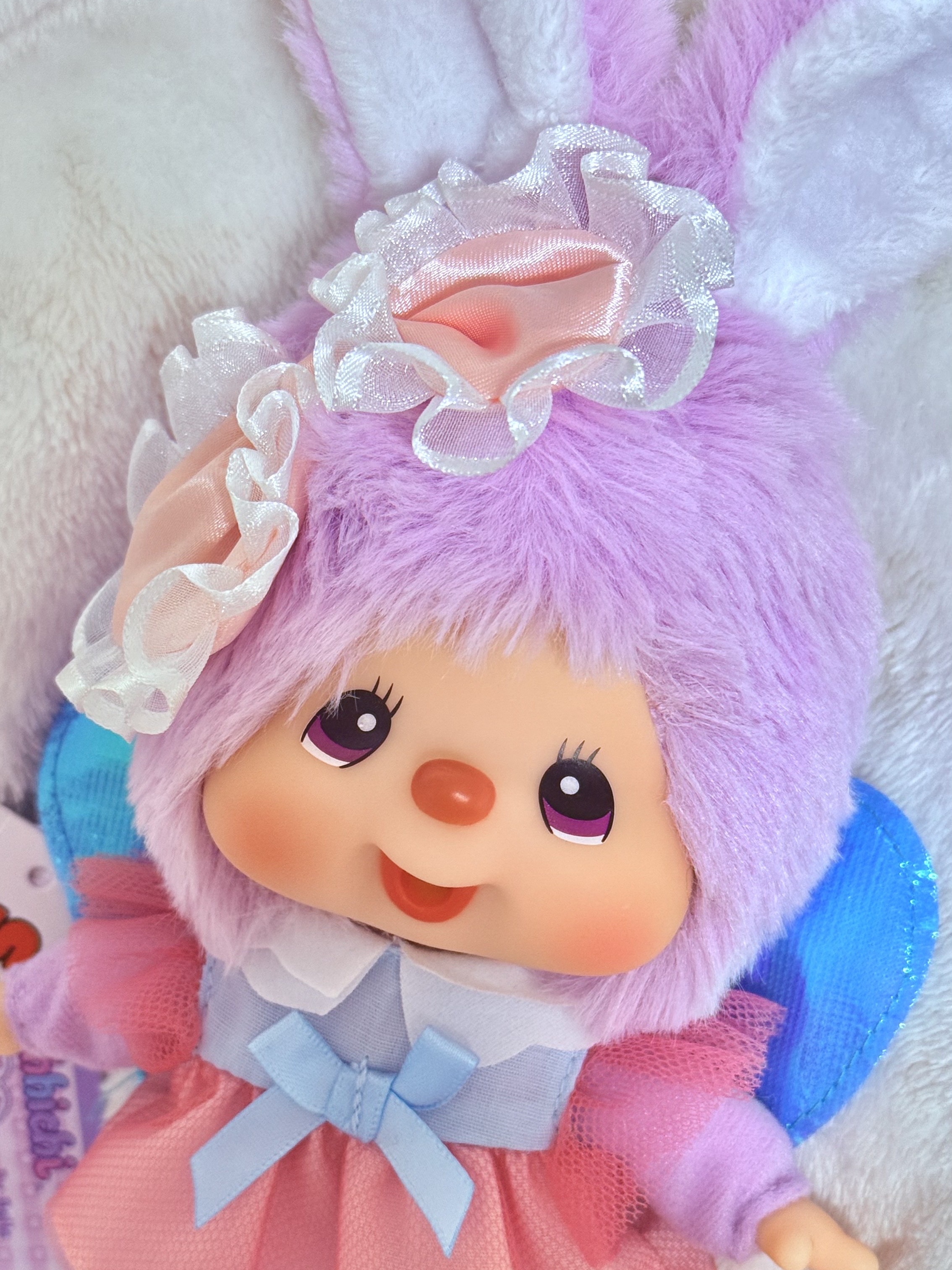 Monchhichi Lavender Sprite Chimutan Bag Charm 착용 스타일 - 2