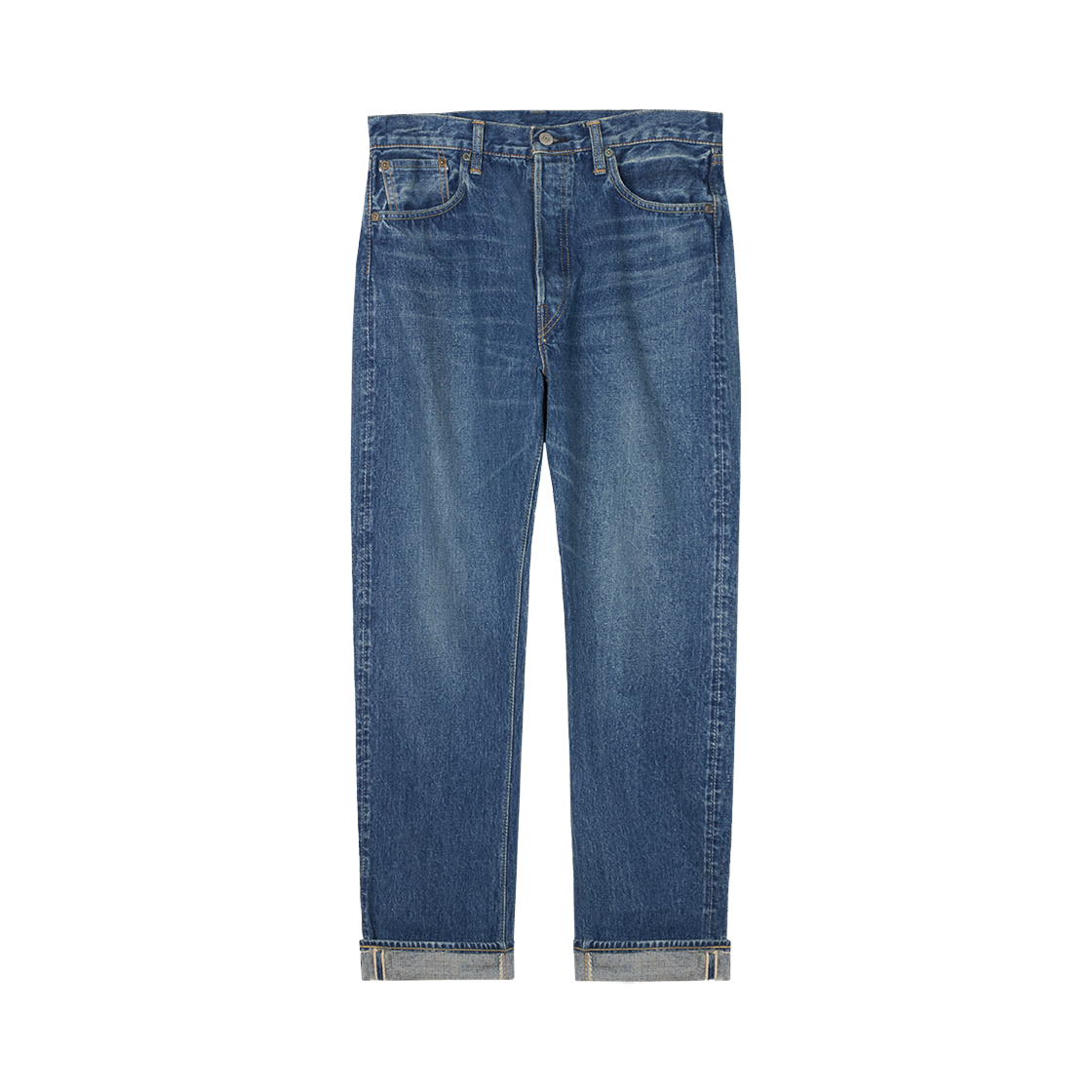 오어슬로우 쇼트 렝스 105 스탠다드 셀비지 데님 2 이어 워시 - 25FW(Orslow Short Length 105 Standard Selvedge Denim 2 Year Wash - 25FW)