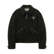 SATUR Teo Faux Suede Short Jacket Pirate Black