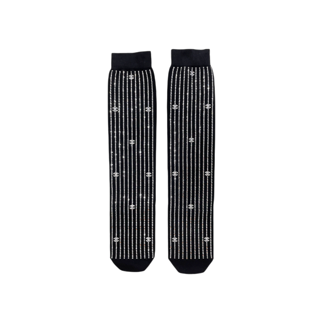 IT8PQIKMQ6EM Chanel Beaded Long Socks Black
