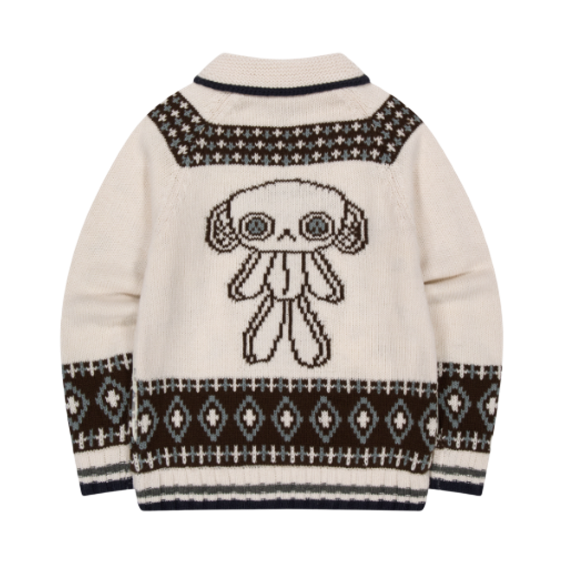 (W) 코이세이오 모시 코위찬 니트 자켓 아이보리((W) Coyseio Mossy Cowichan Knit Jacket Ivory) - 2