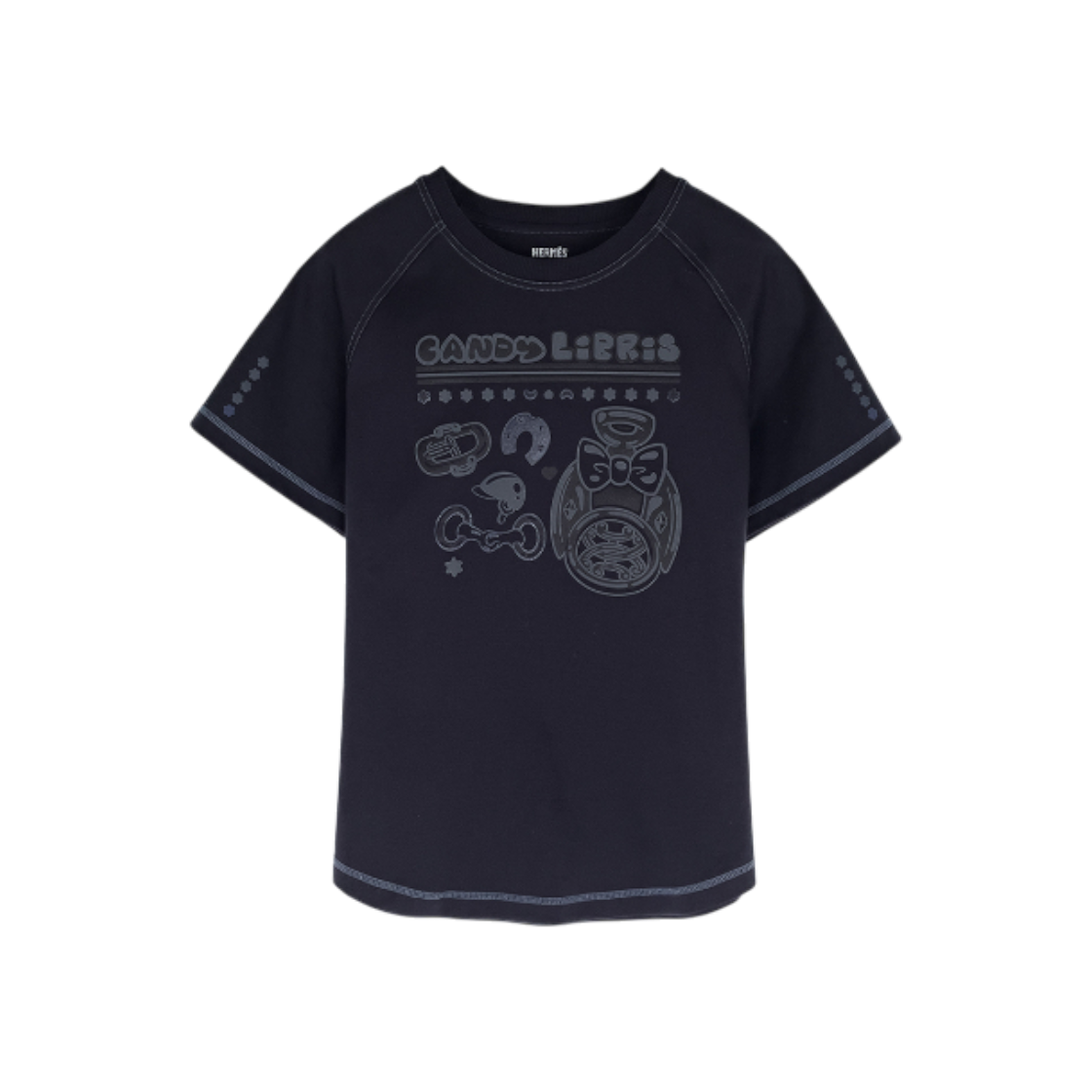 ITTQNJG8JM4G Hermes Printed Micro T Shirt 36 Blue Noir