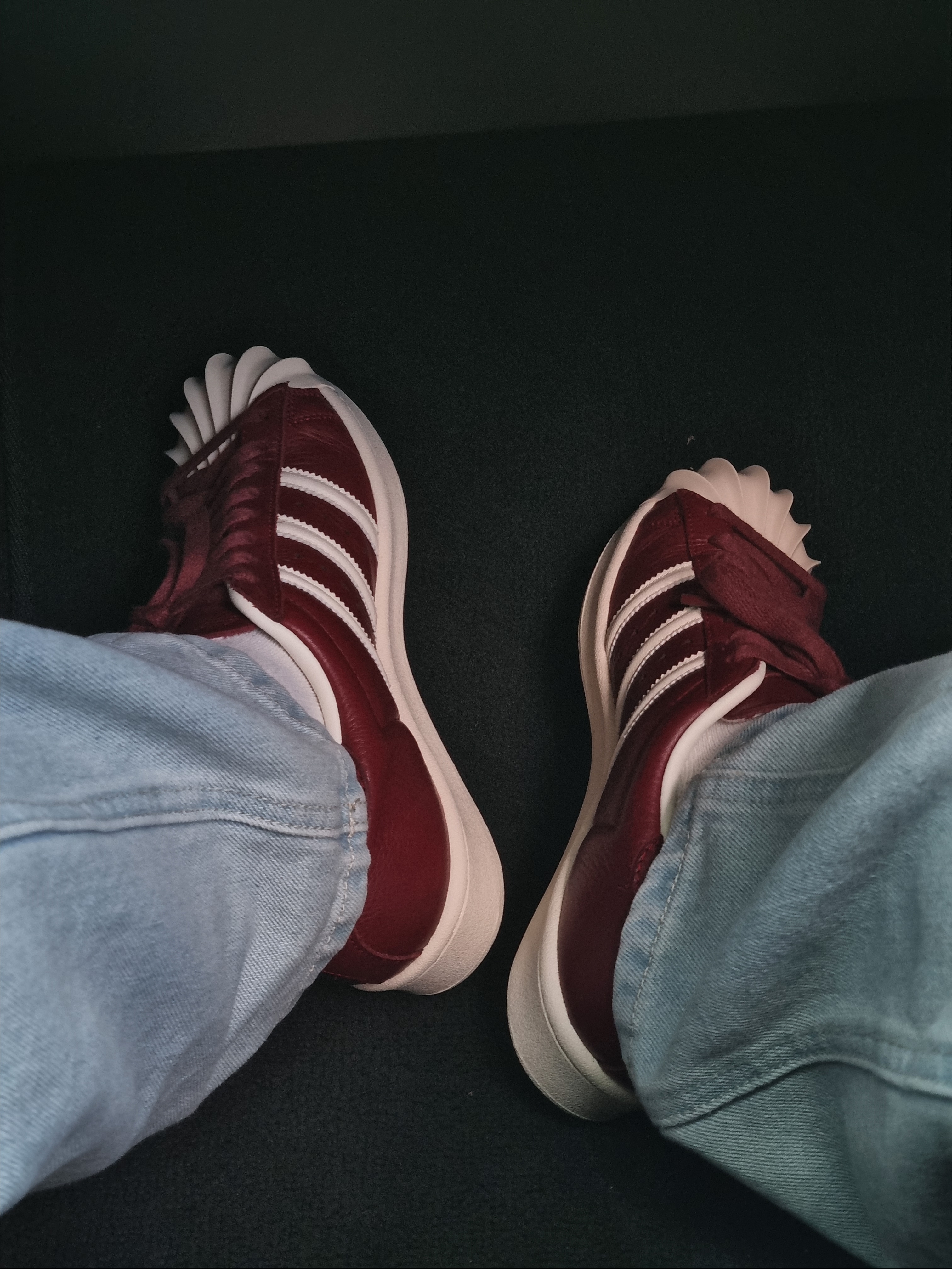 Adidas x Thug Club Superstar Vintage Collegiate Burgundy Cream White 착용 스타일 - 2