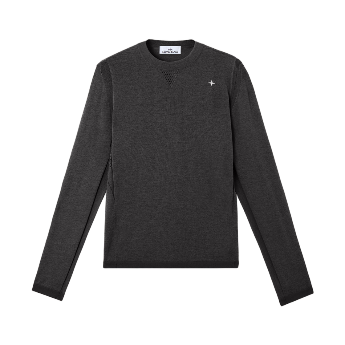 K2S1551000-38S00GB-V0062 Stone Island 5100038 Primaloft Bio Recycled Polyester Wool Stone Island Stellina Crewneck Jumper with Elasticated Trims Lead Grey - 25FW