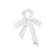 (W) Alo Yoga Love Knots Tie Scrunchie White